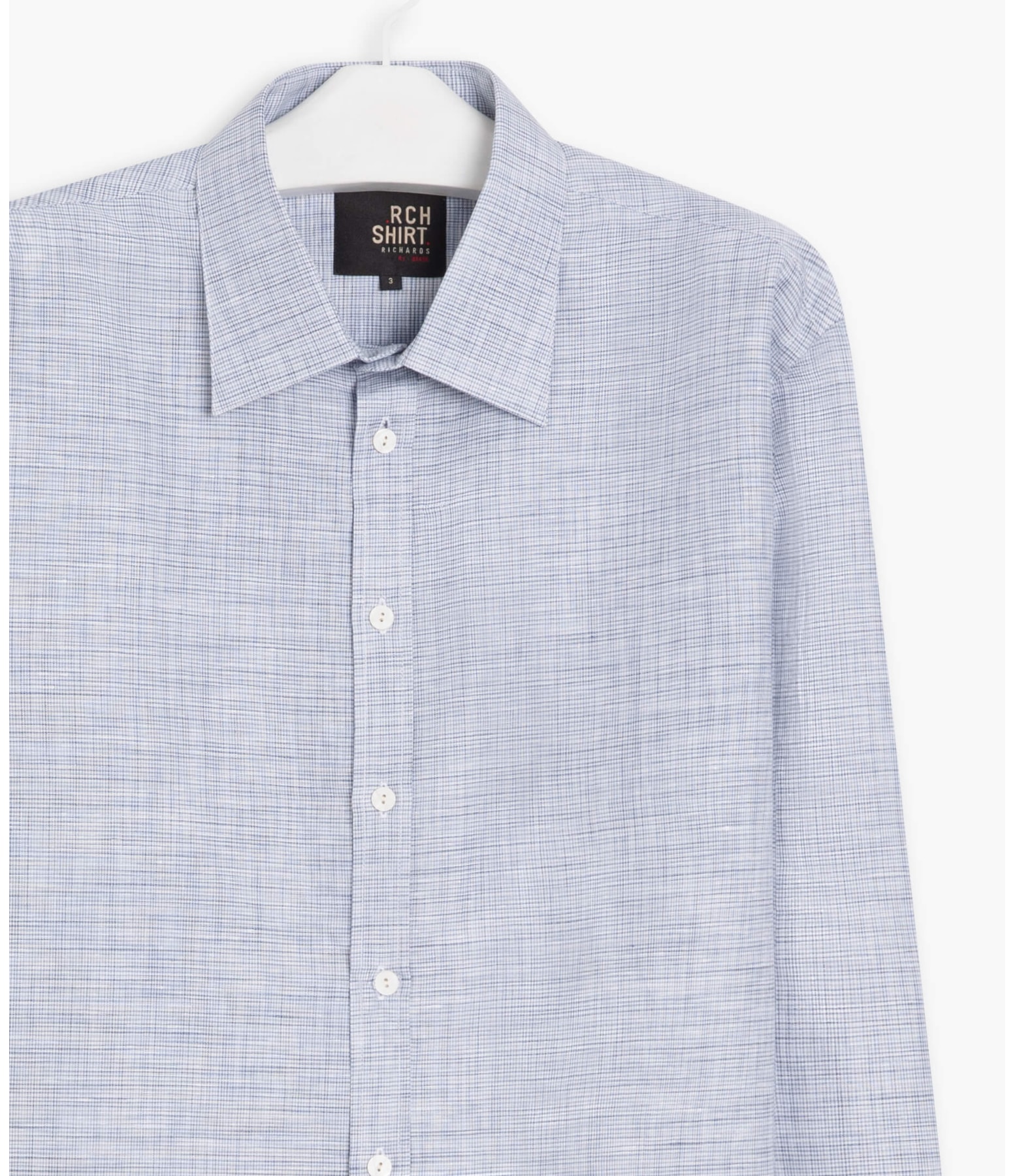 Camisa Linho  Xadrez Lev Azul Claro