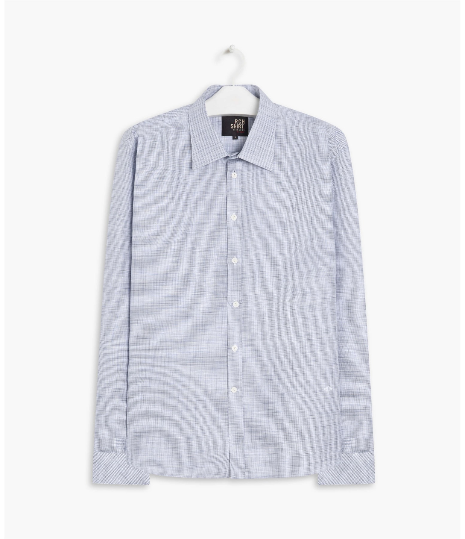 Camisa Linho  Xadrez Lev Azul Claro