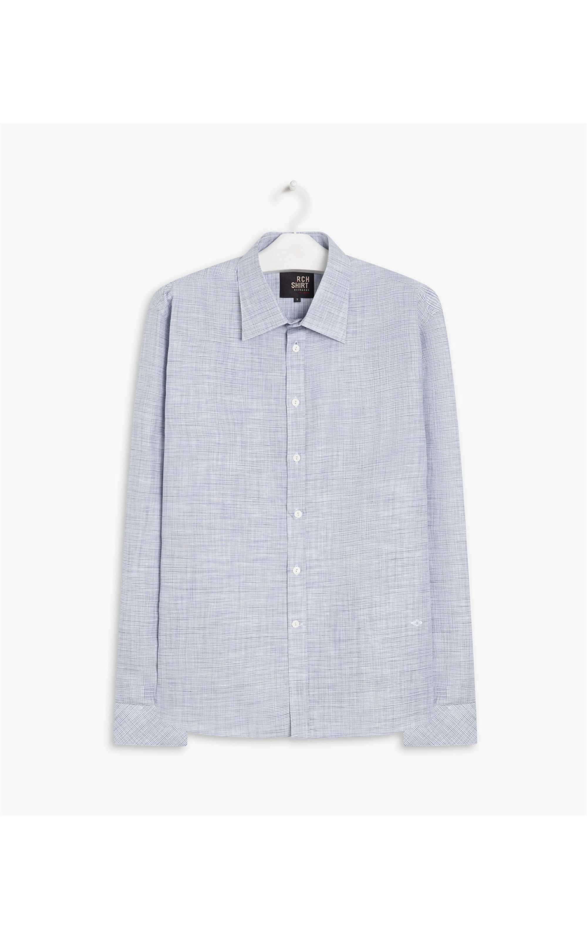 Camisa Linho  Xadrez Lev Azul Claro