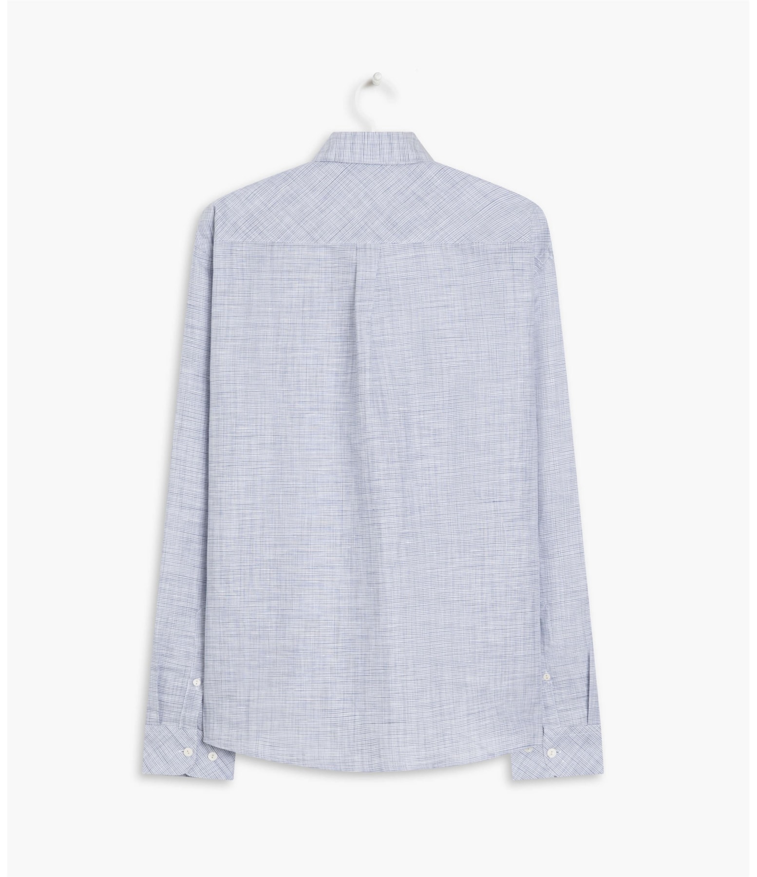 Camisa Linho  Xadrez Lev Azul Claro