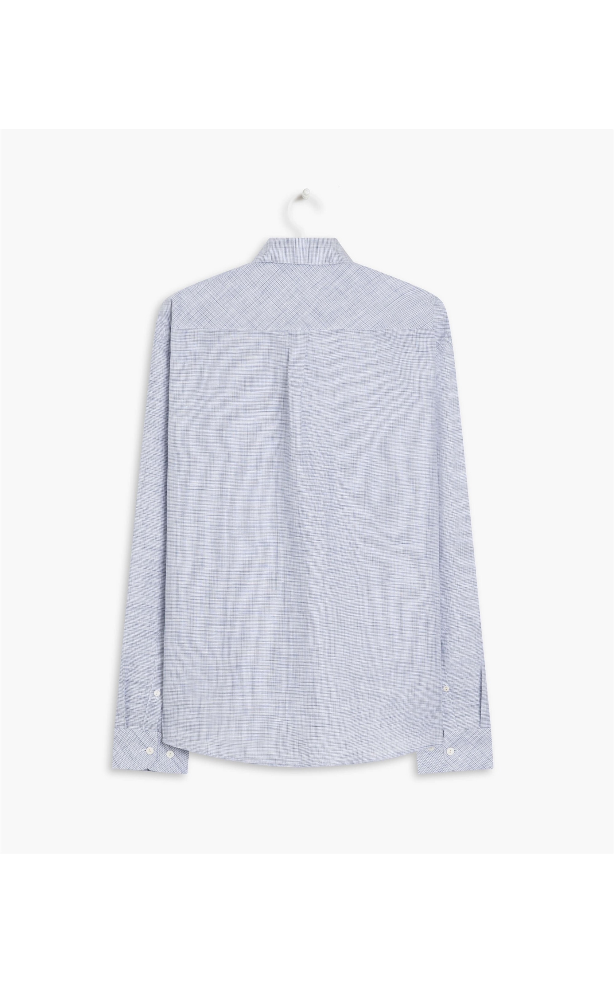 Camisa Linho  Xadrez Lev Azul Claro
