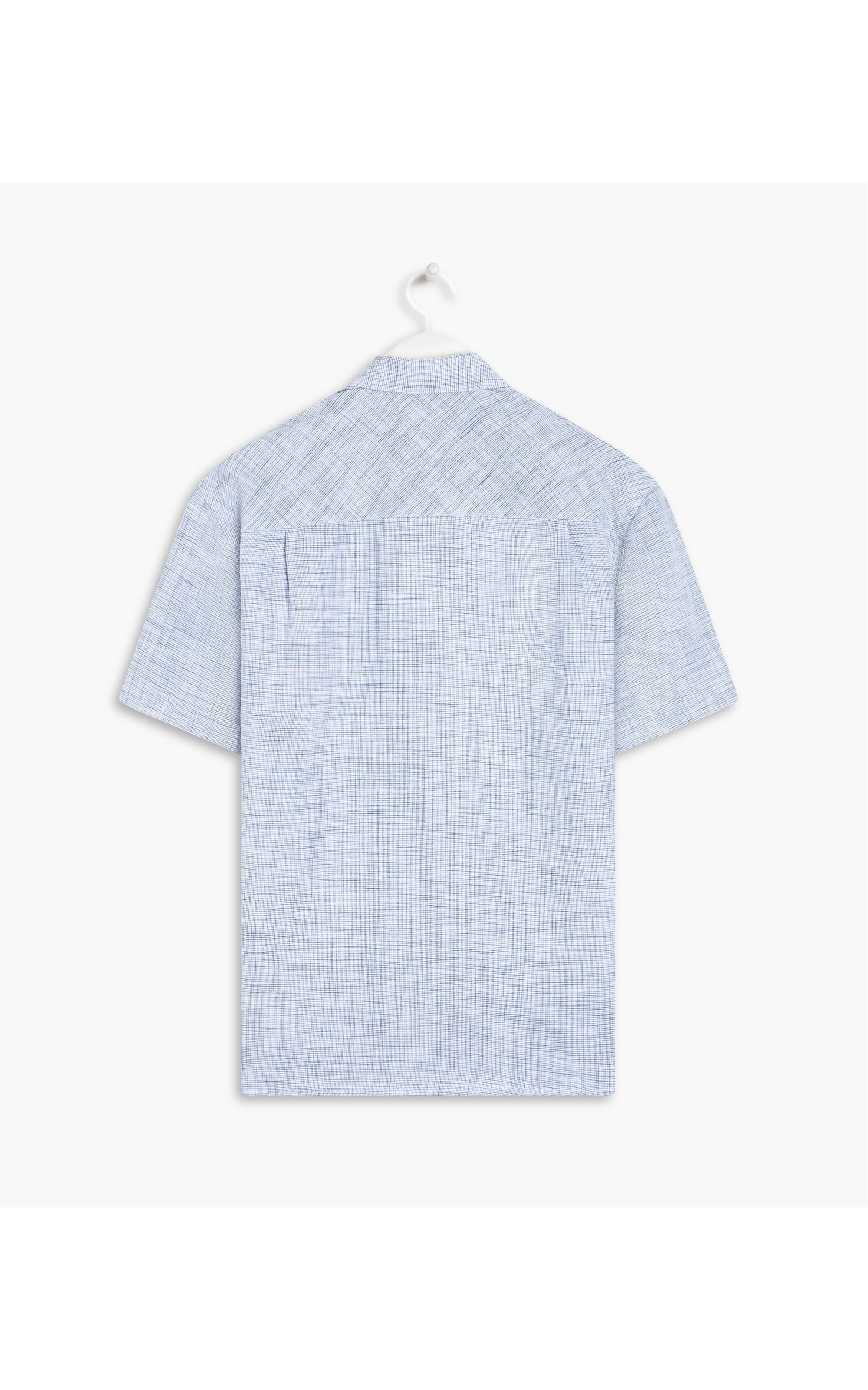 Camisa Linho  Xadrez Levi Azul Claro