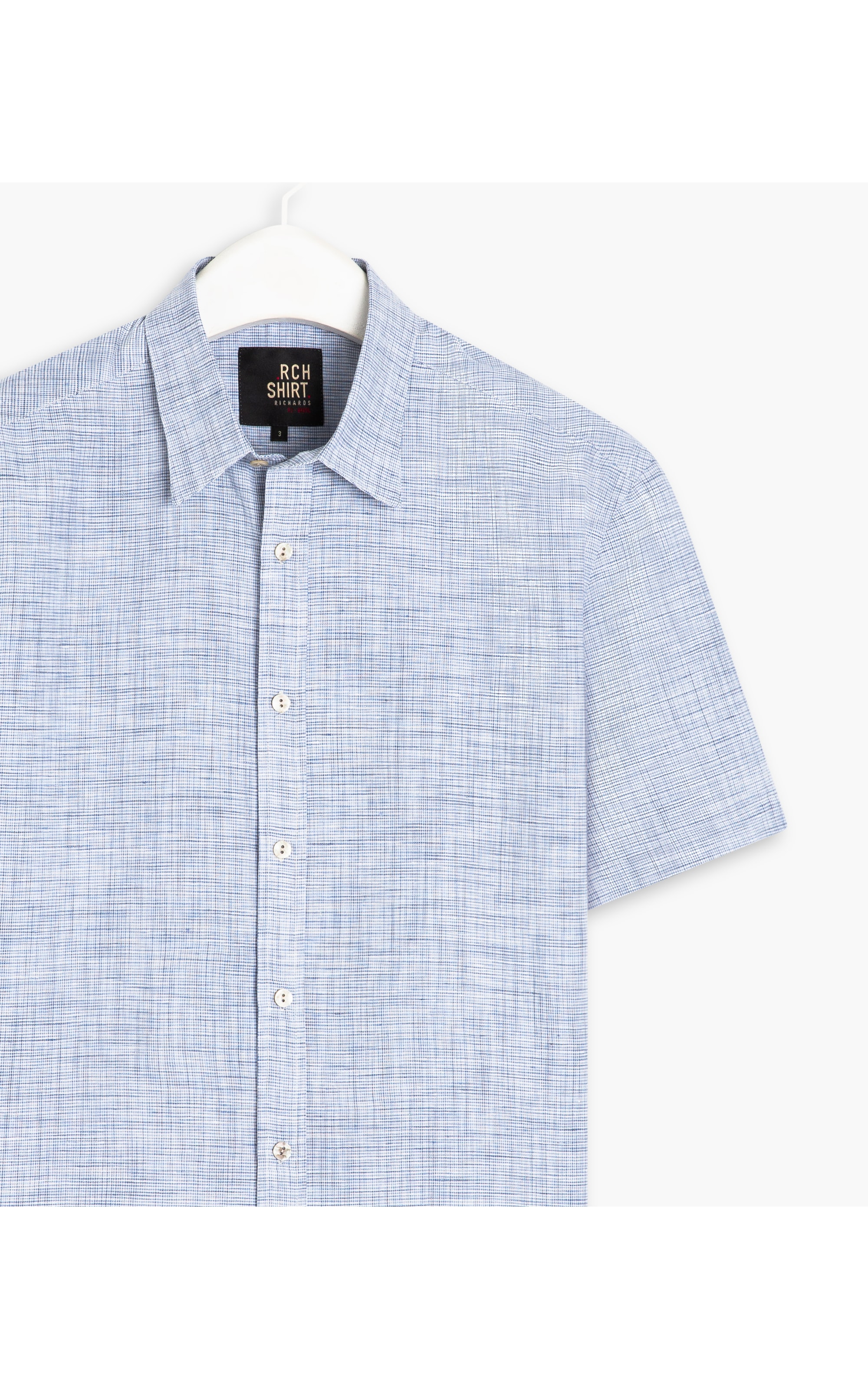 Camisa Linho  Xadrez Levi Azul Claro