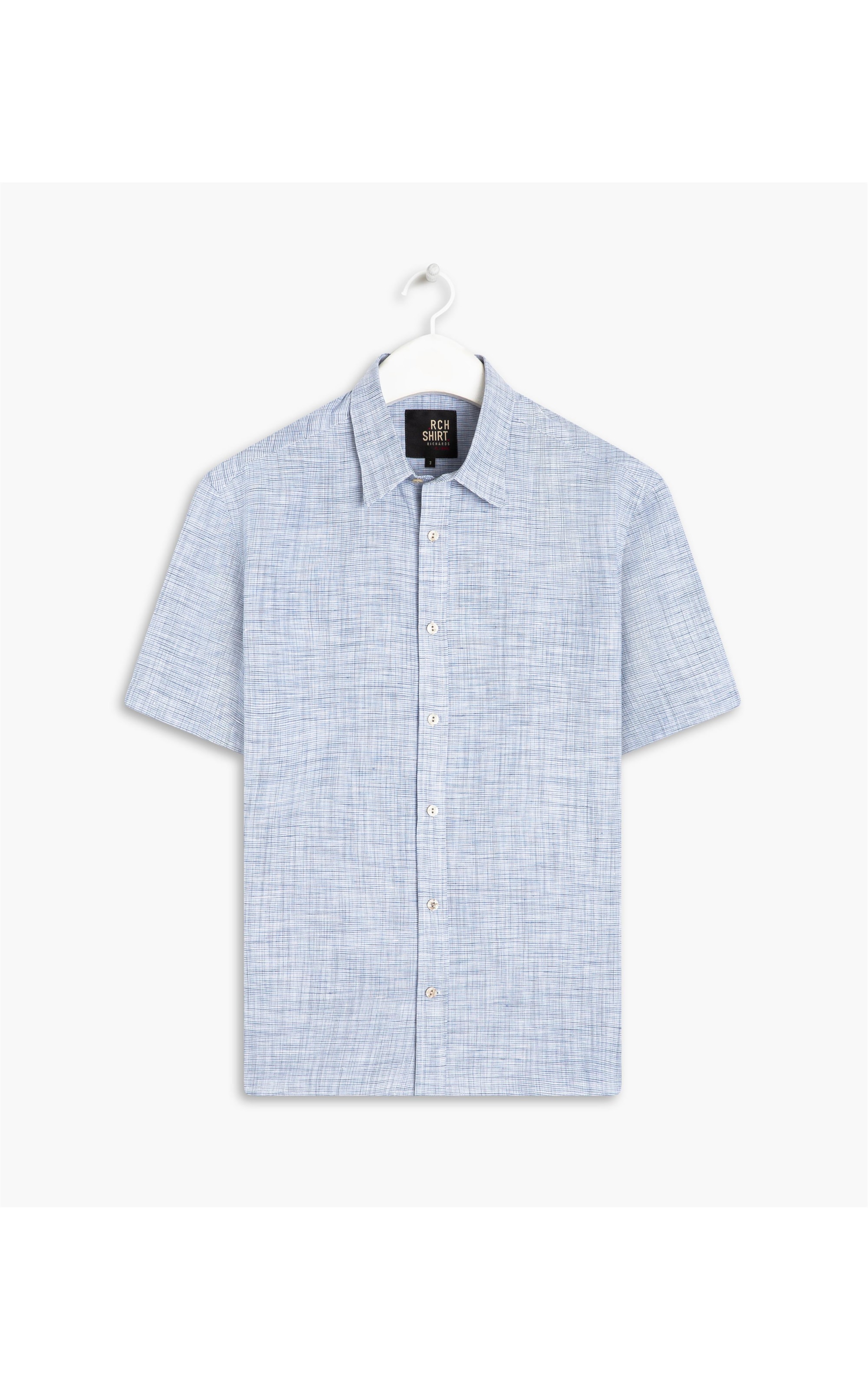 Camisa Linho  Xadrez Levi Azul Claro