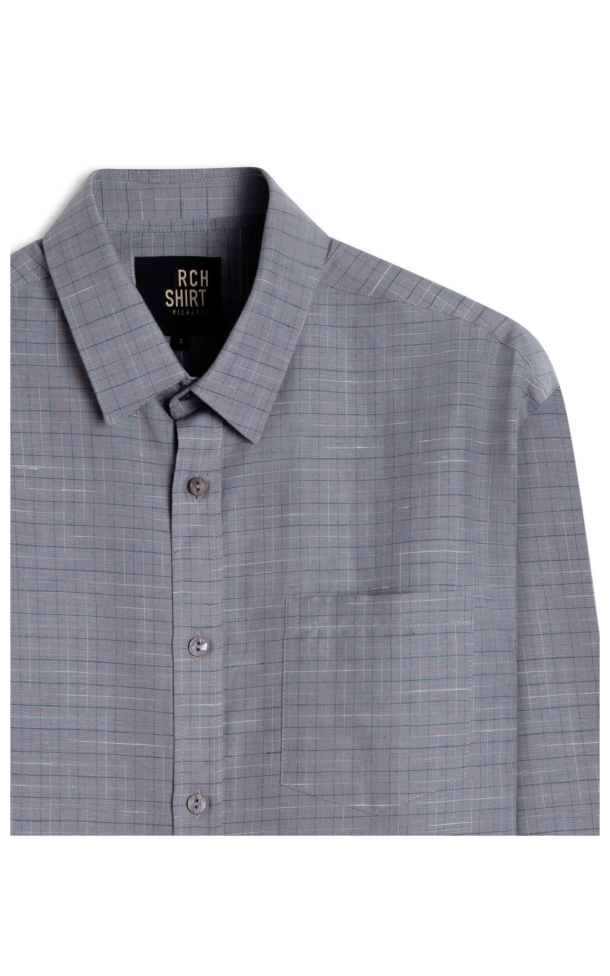 Camisa Linho  Xadrez Lucca Marrom