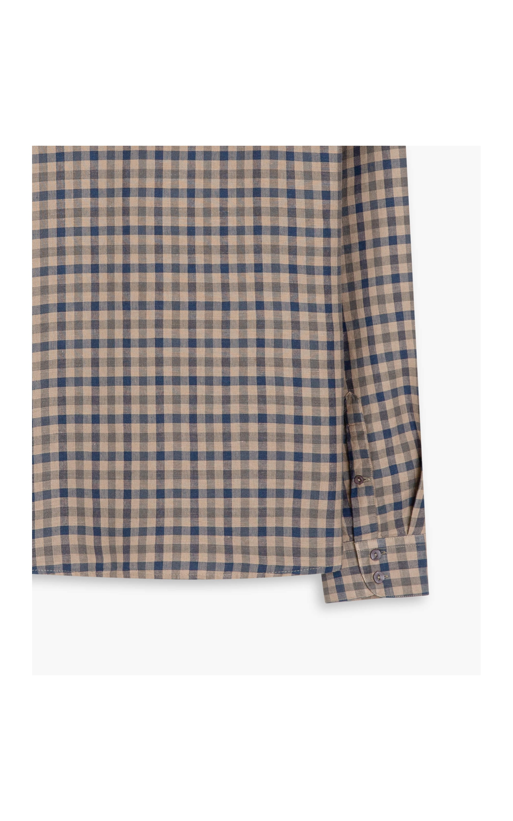 Camisa Linho  Xadrez Ml Dark Navy