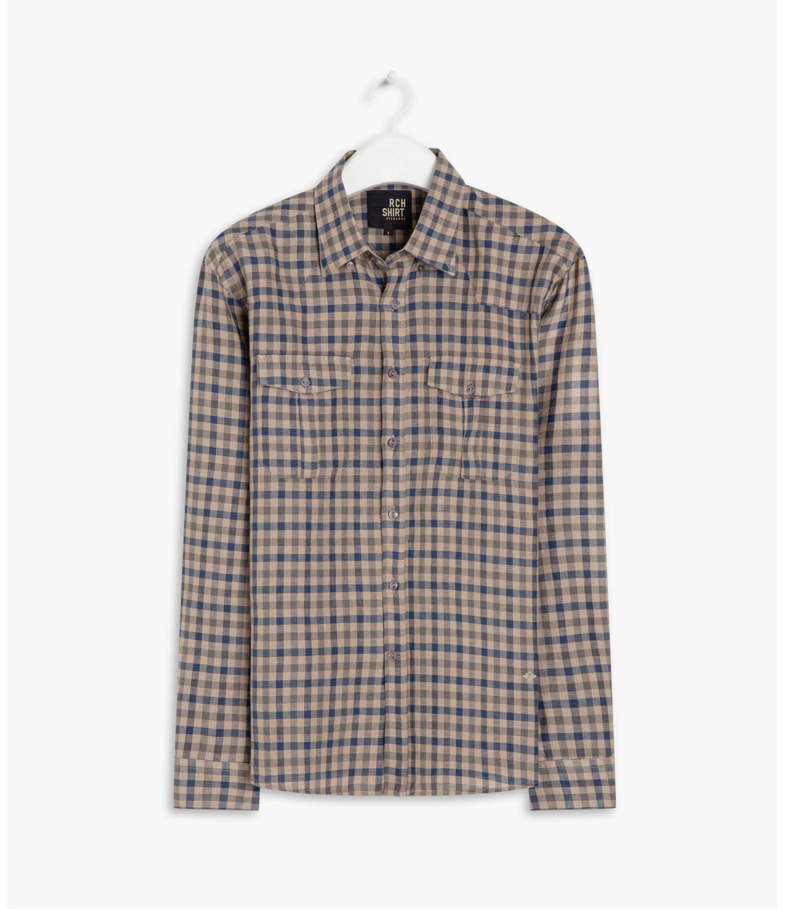 Camisa Linho  Xadrez Ml Dark Navy