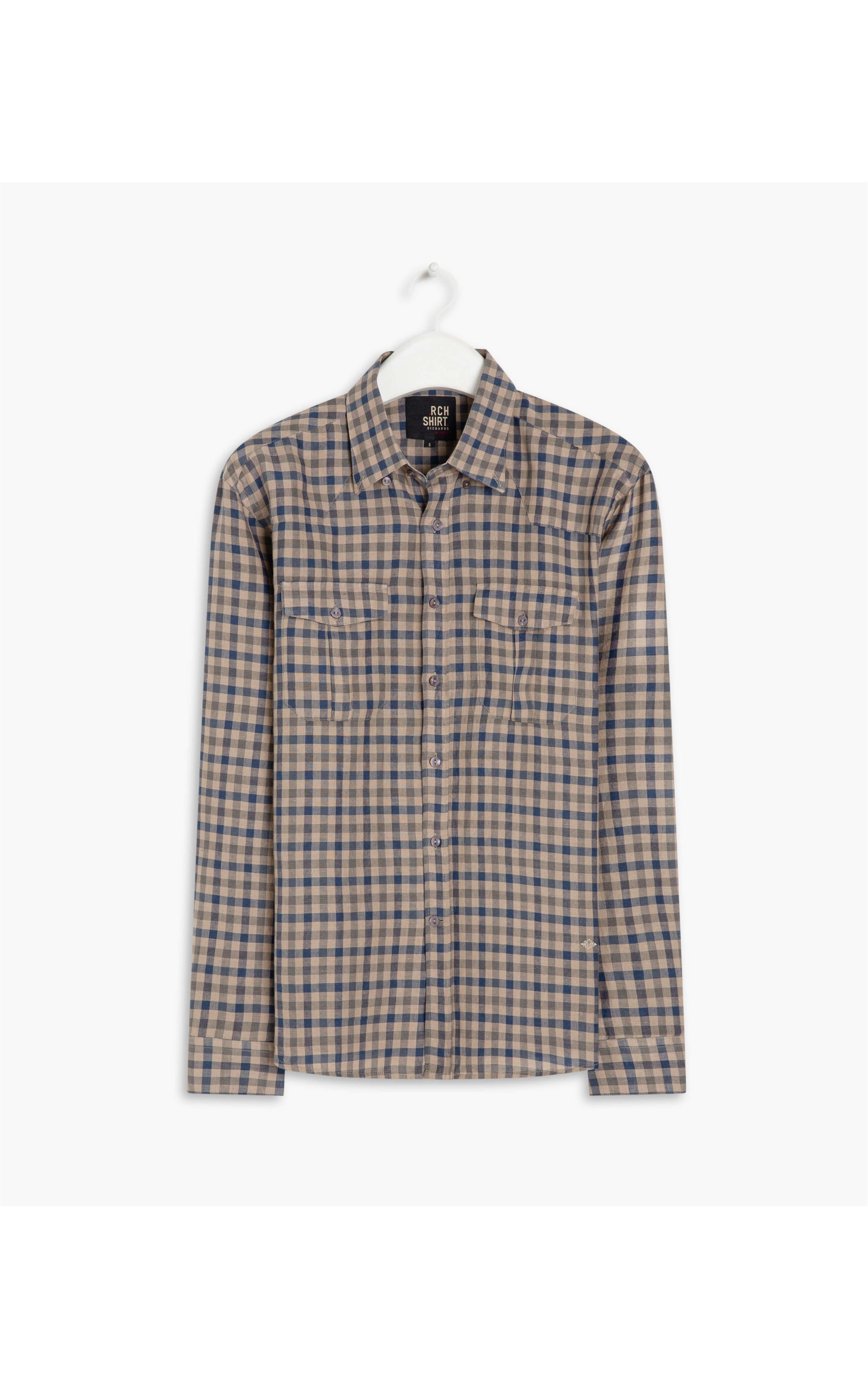 Camisa Linho  Xadrez Ml Dark Navy