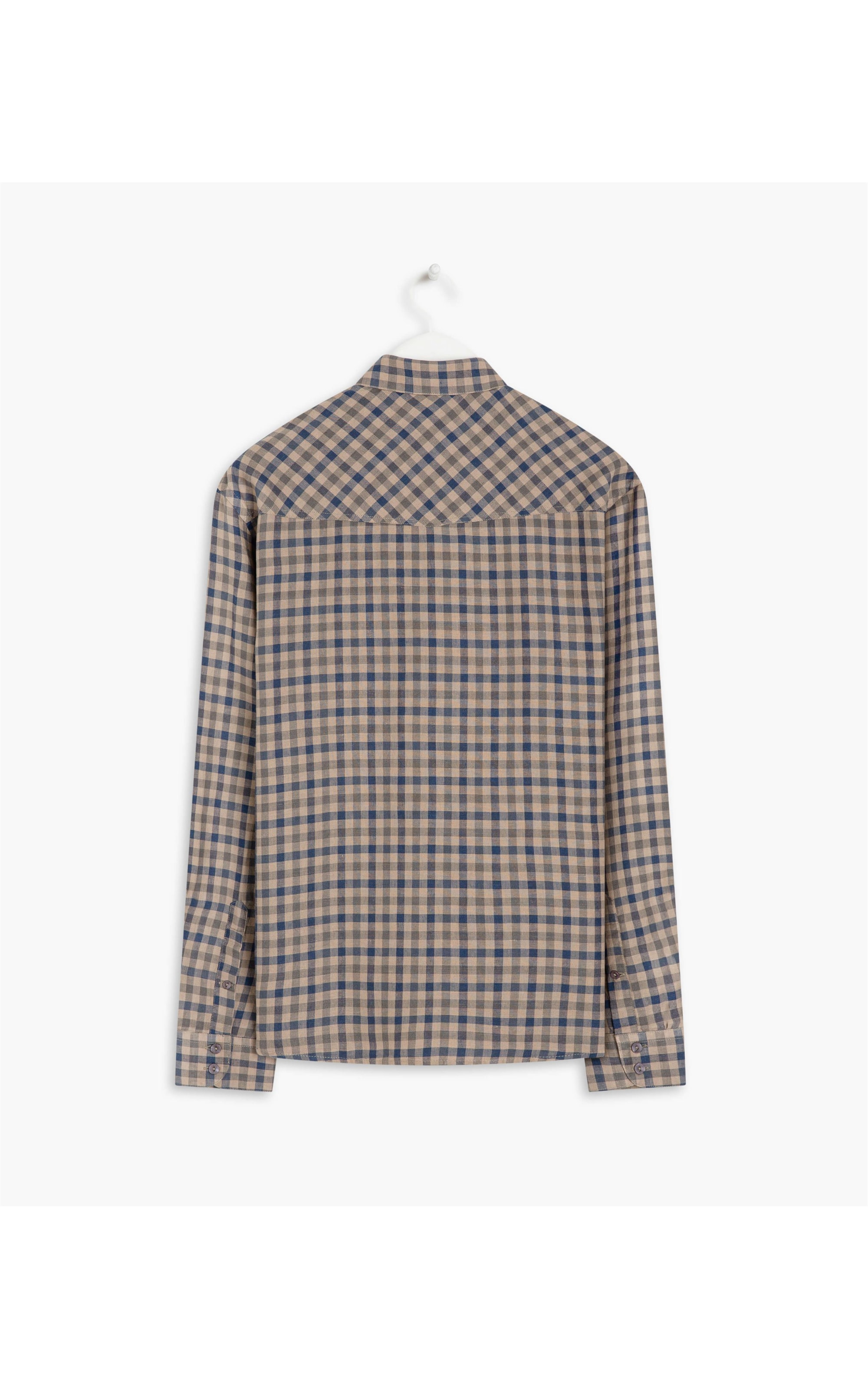 Camisa Linho  Xadrez Ml Dark Navy