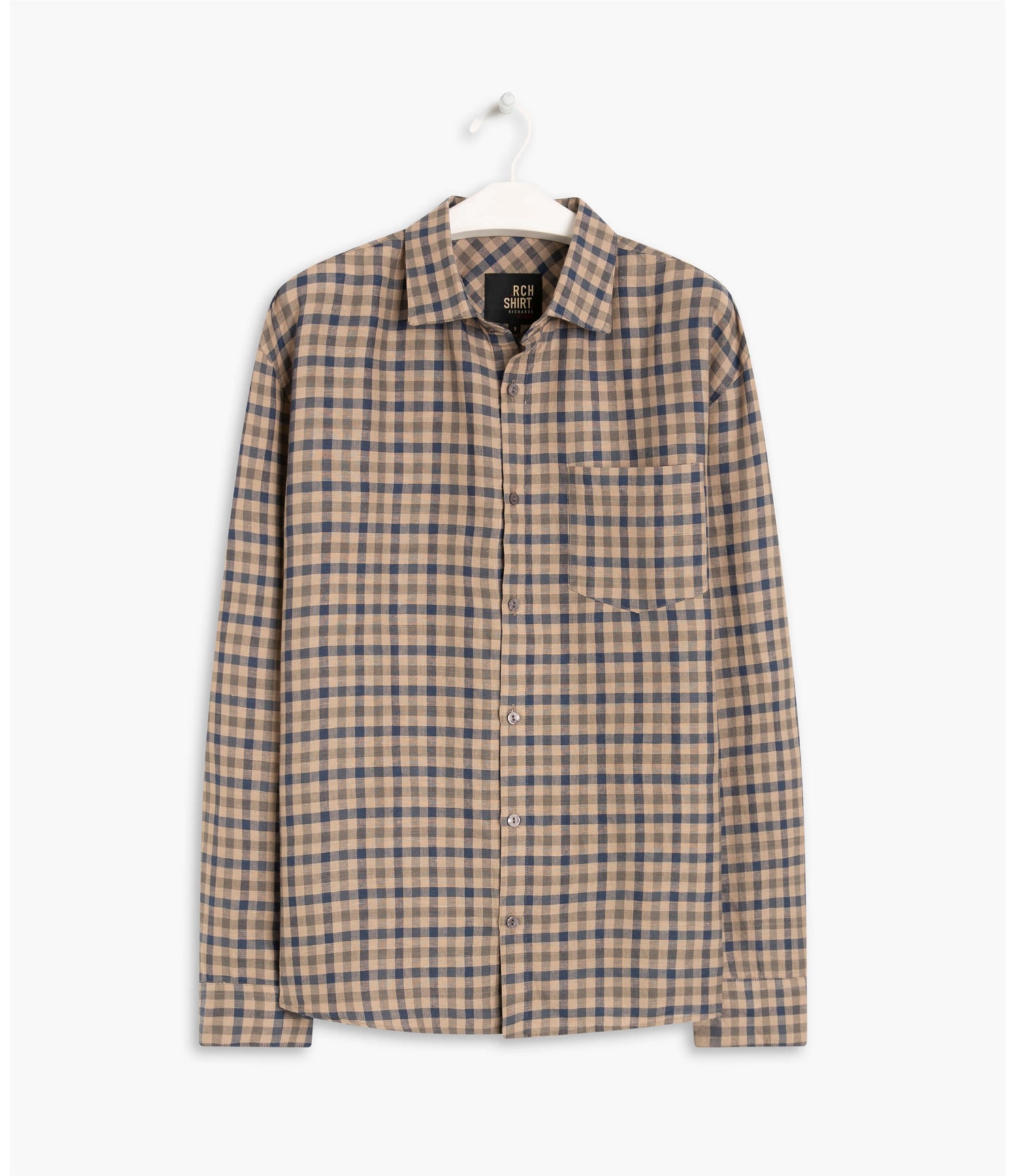 Camisa Linho  Xadrez Ml Dark Navy