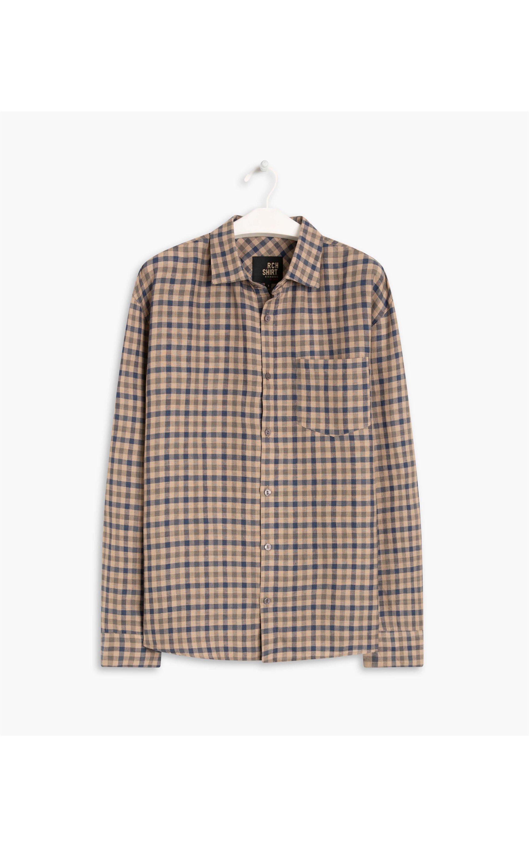Camisa Linho  Xadrez Ml Dark Navy