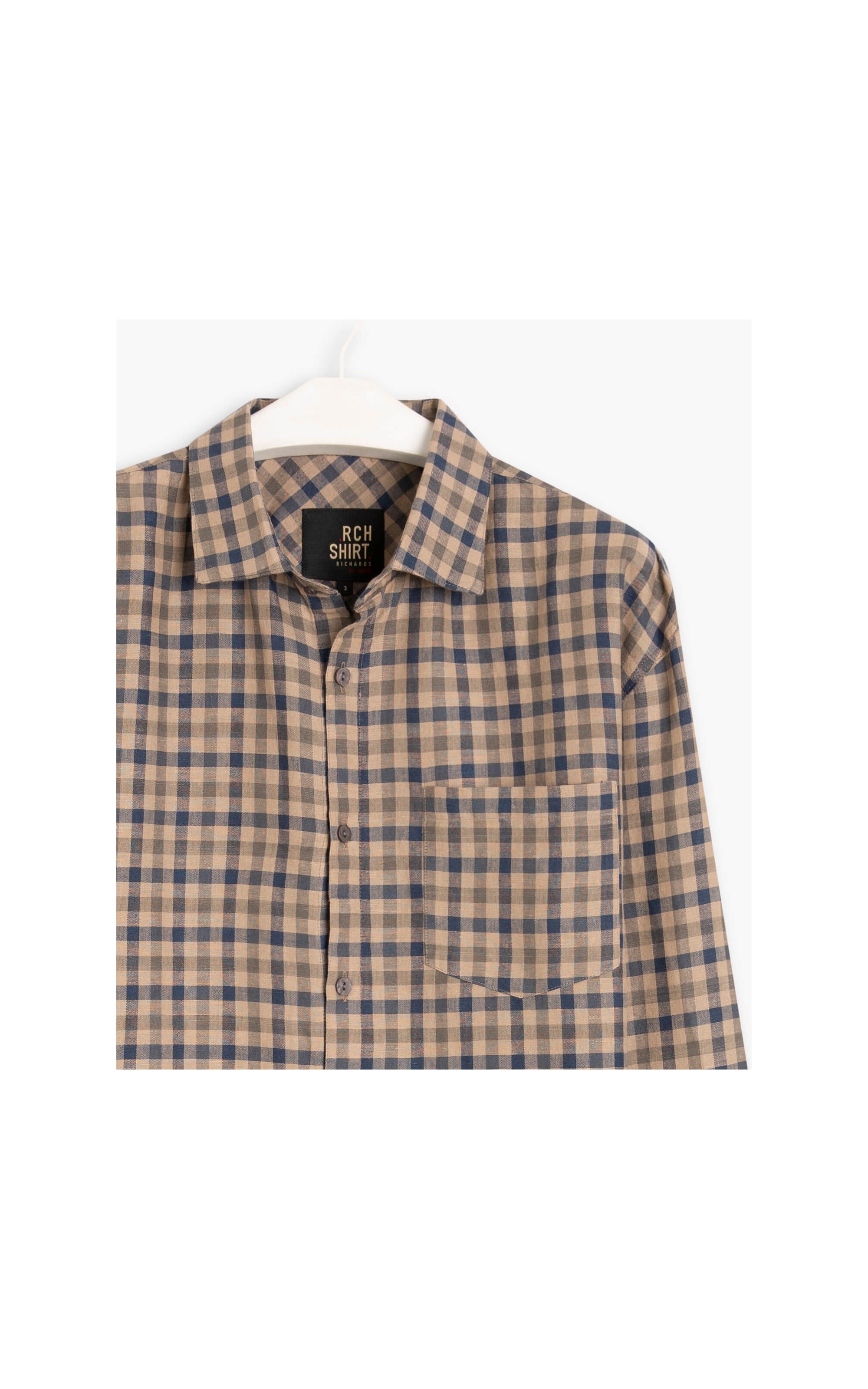 Camisa Linho  Xadrez Ml Dark Navy
