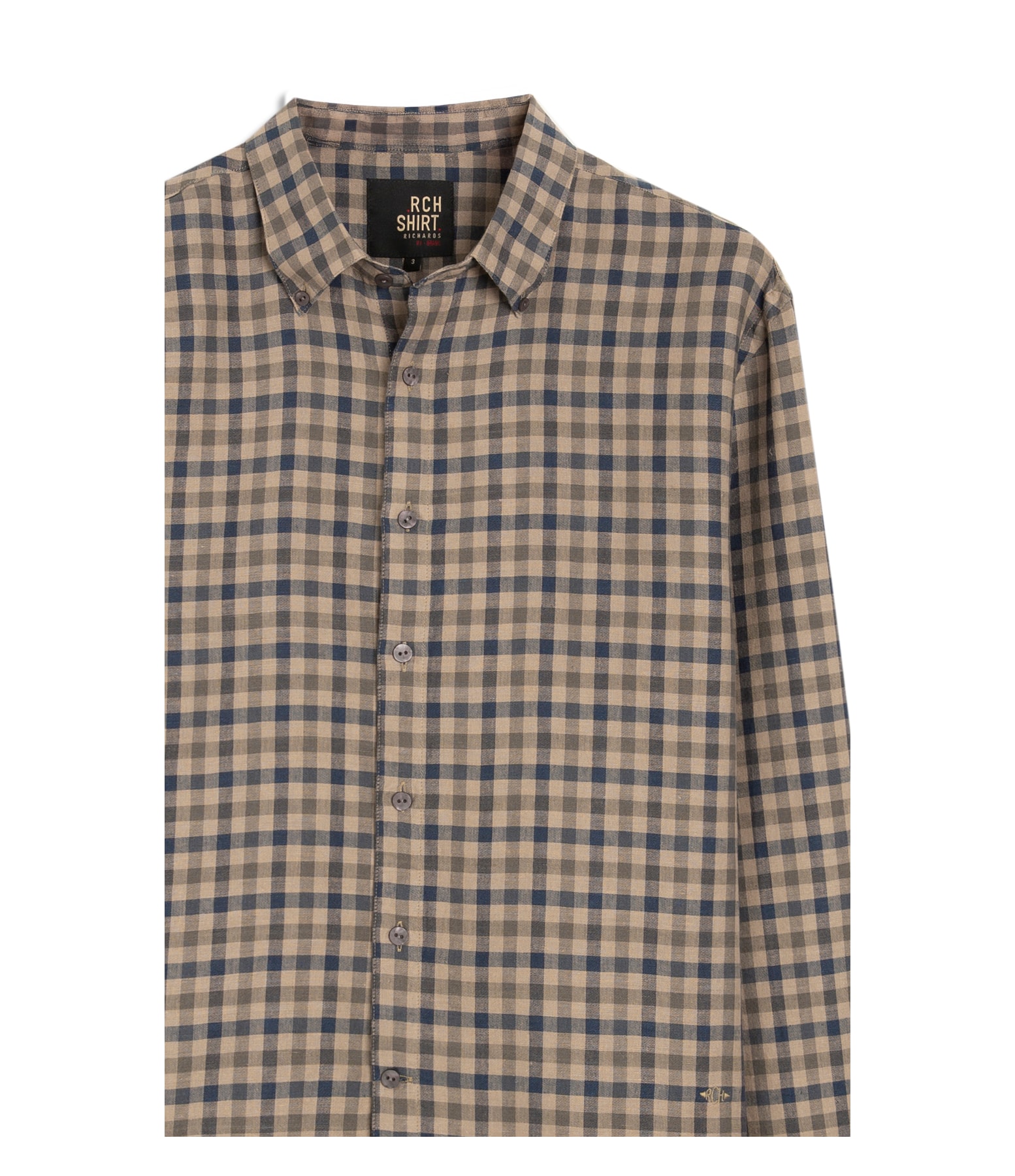 Camisa Linho  Xadrez Ml Dark Navy