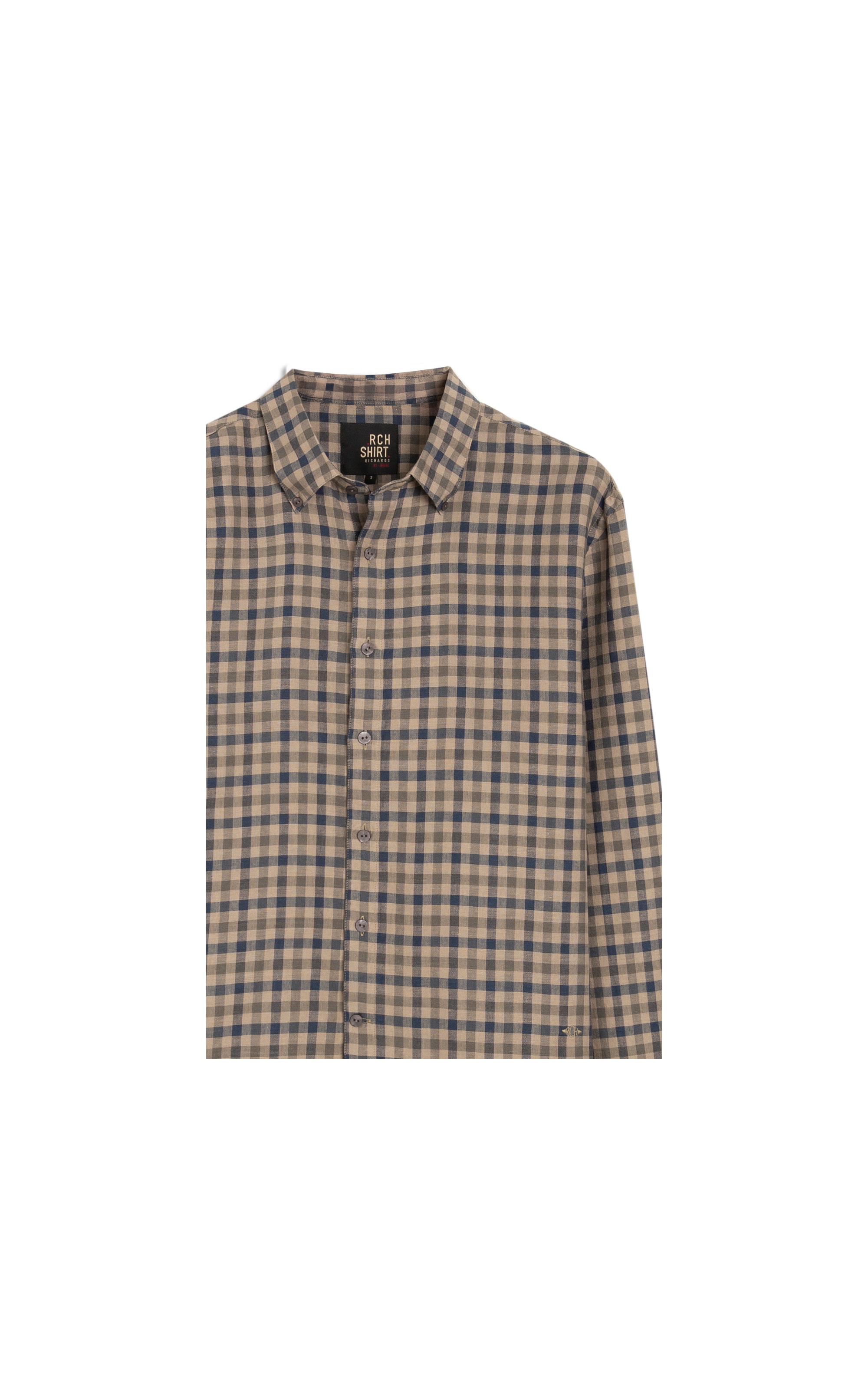 Camisa Linho  Xadrez Ml Dark Navy