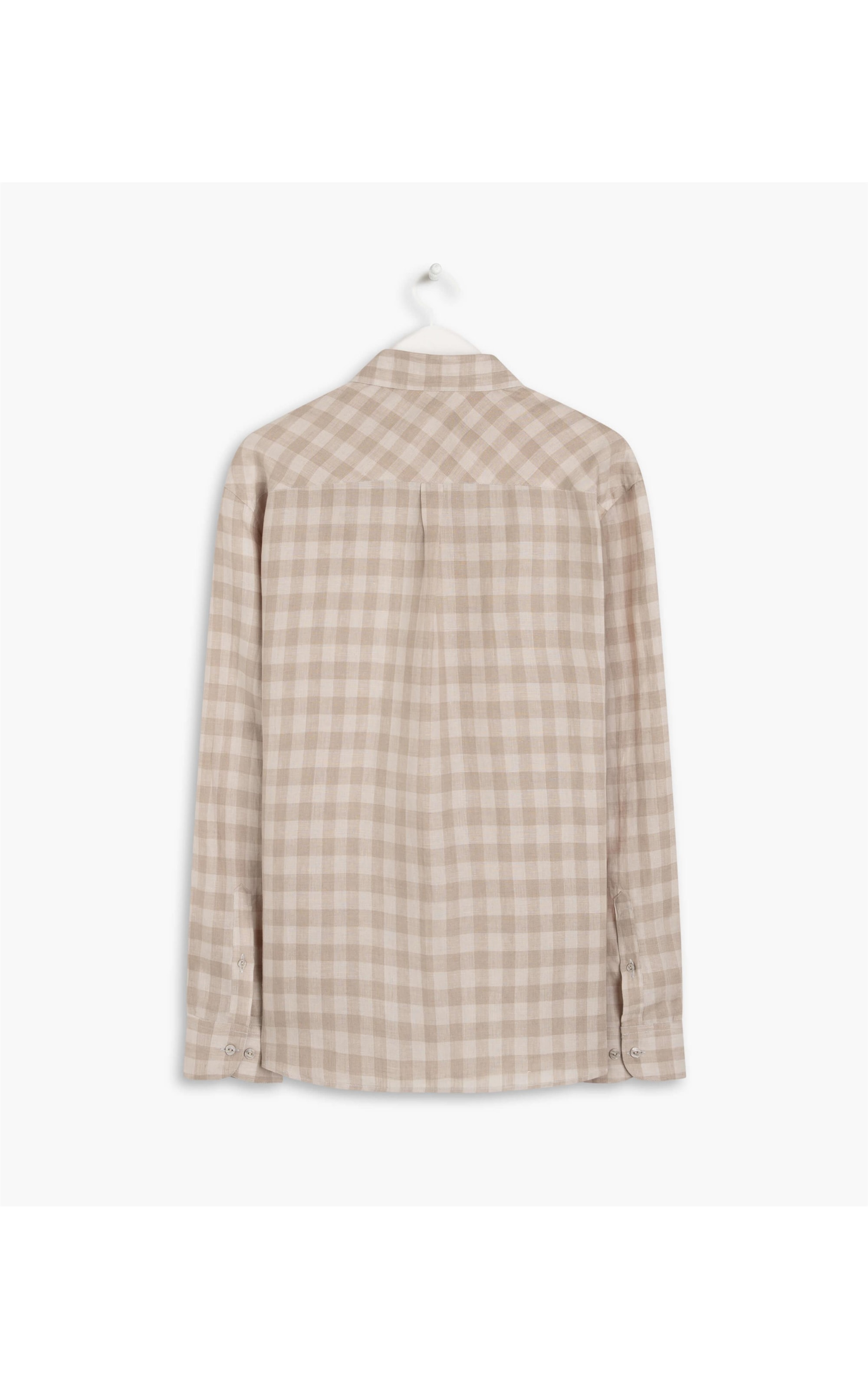 Camisa Linho  Xadrez Ronaldo Areia