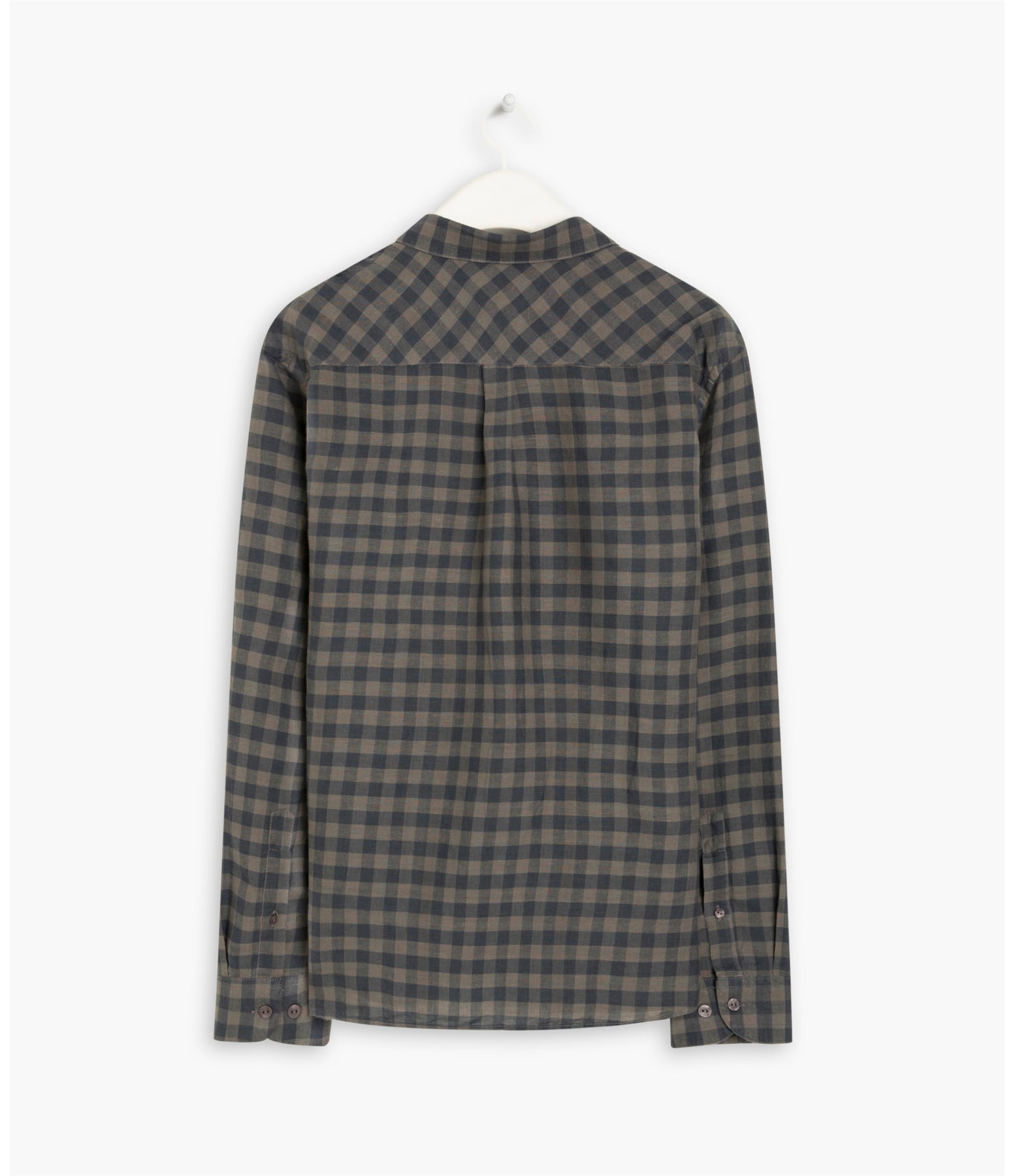 Camisa Linho  Xadrez Ronaldo Tabaco