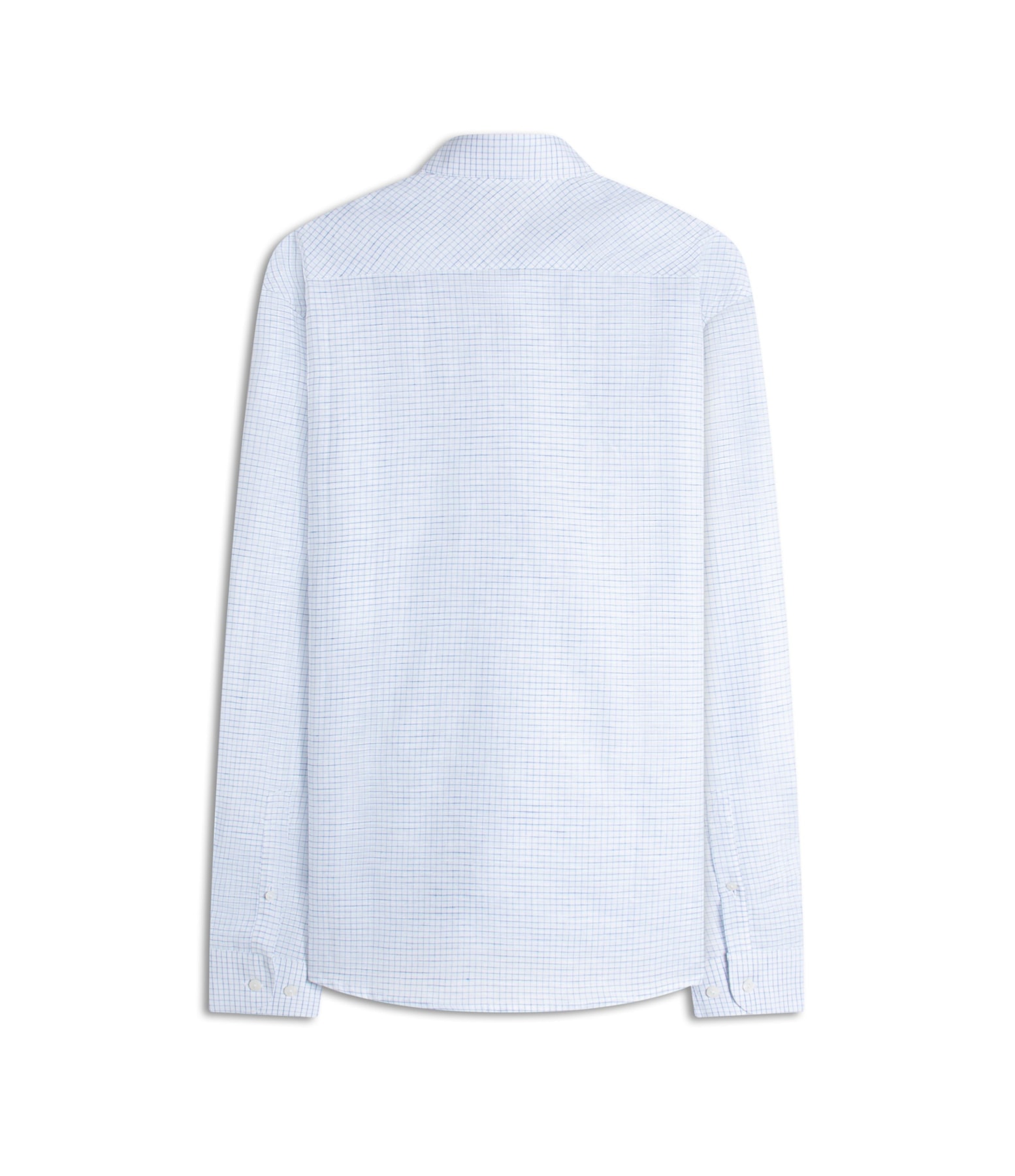 Camisa Linho  Xadrez Vagner Ml Azul Claro