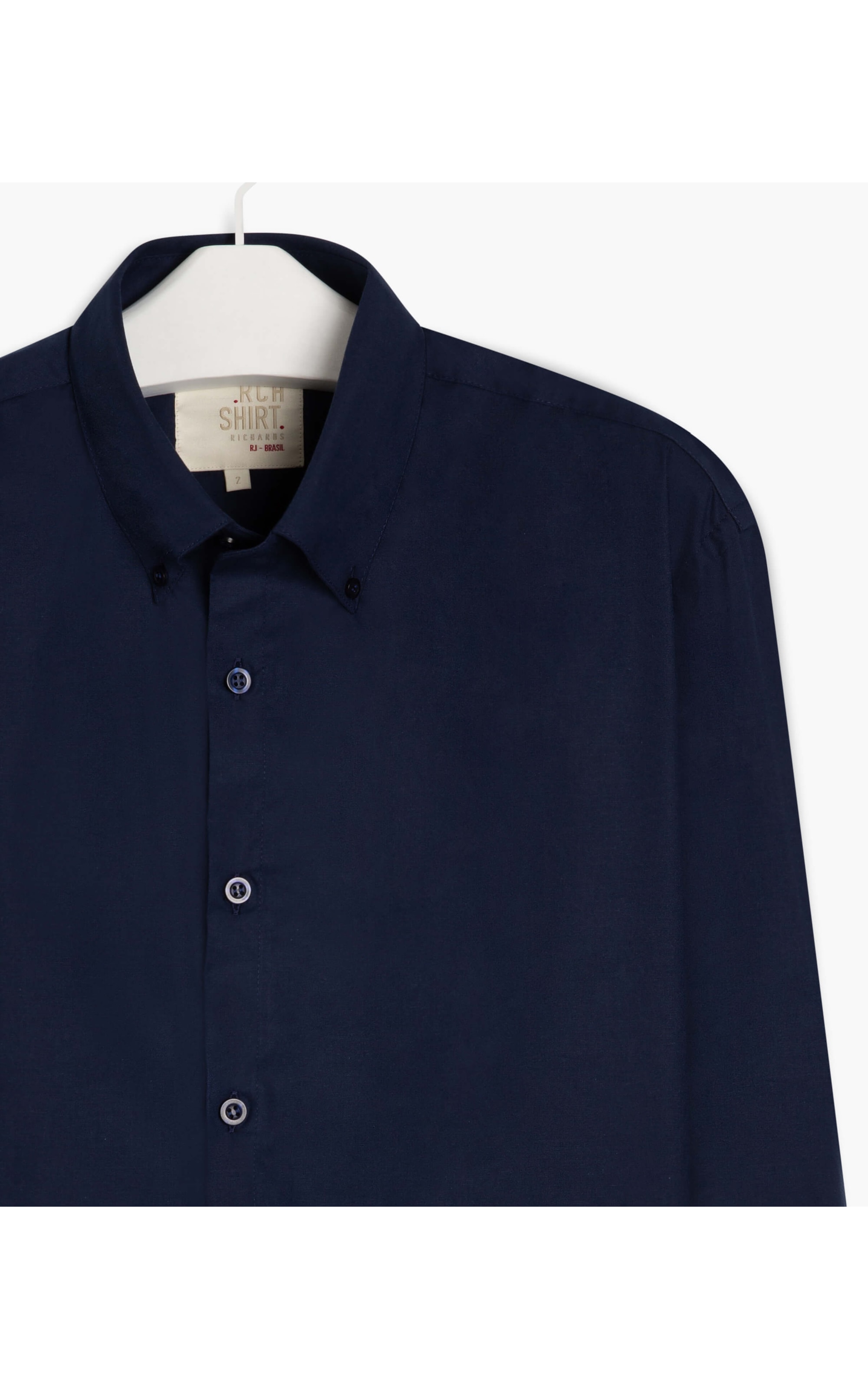 Camisa Lisa Stretch Lisa Ml Dark Navy