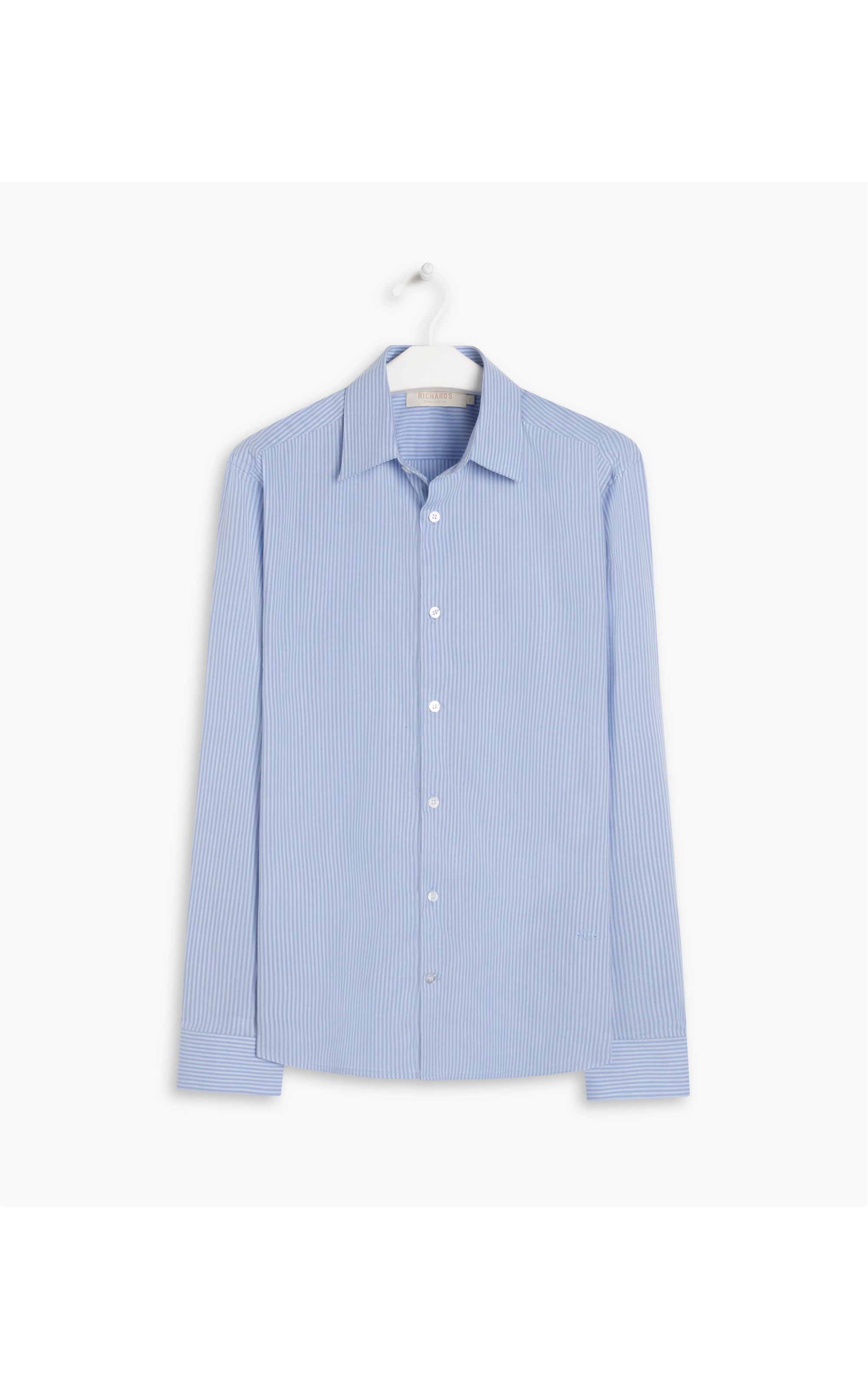 Camisa Listrada Mike Ml Azul Claro