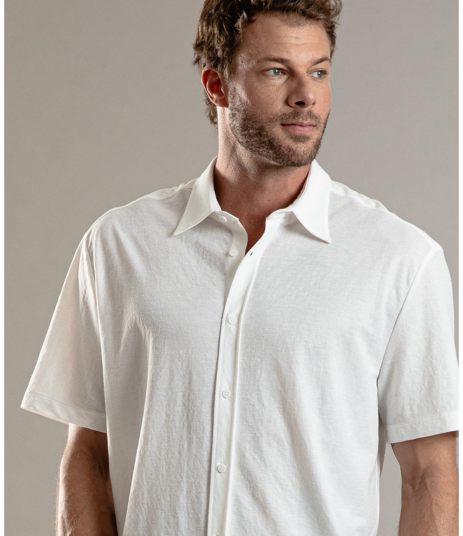 Camisa Loose Piquet Jacob Off White