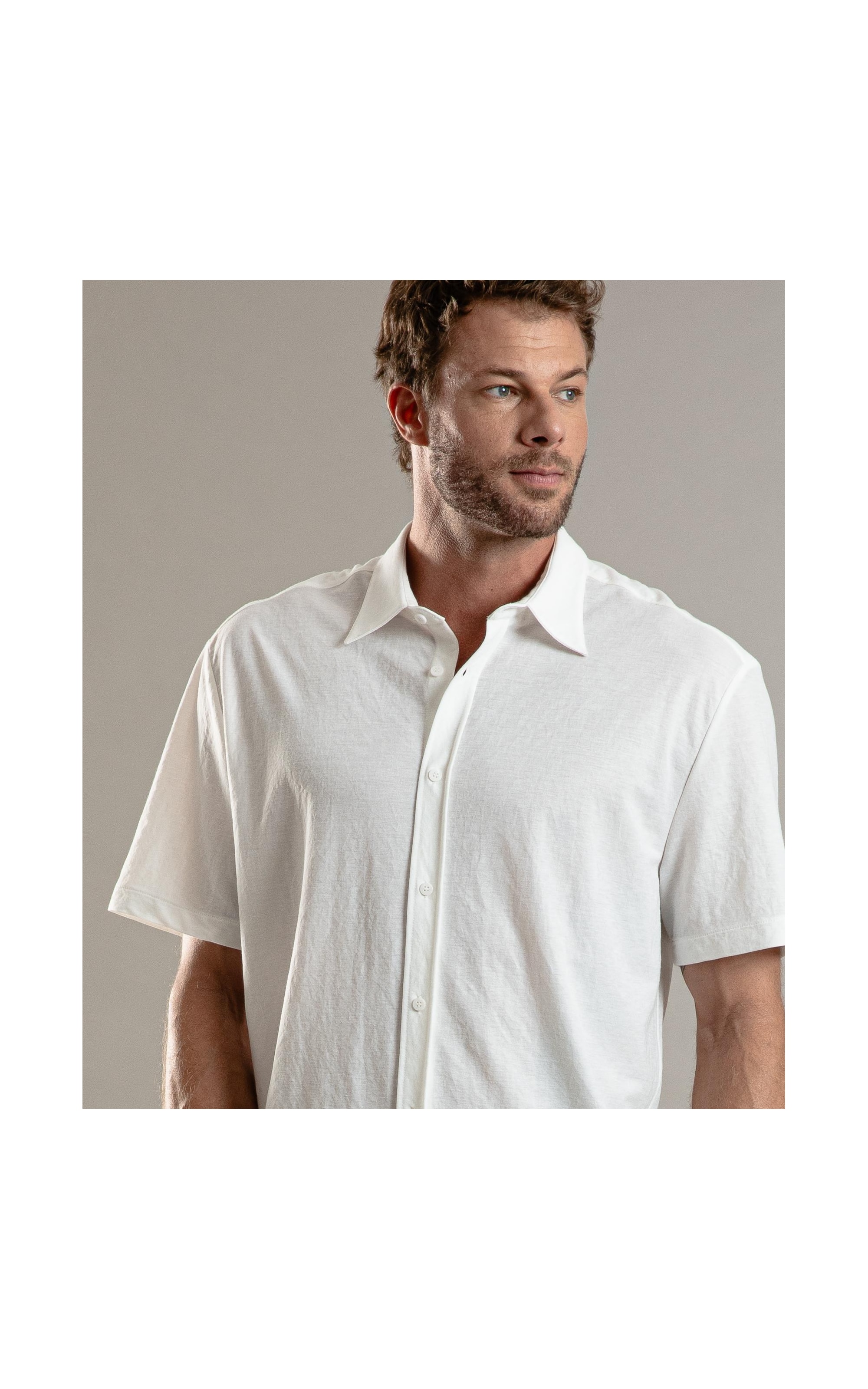 Camisa Loose Piquet Jacob Off White