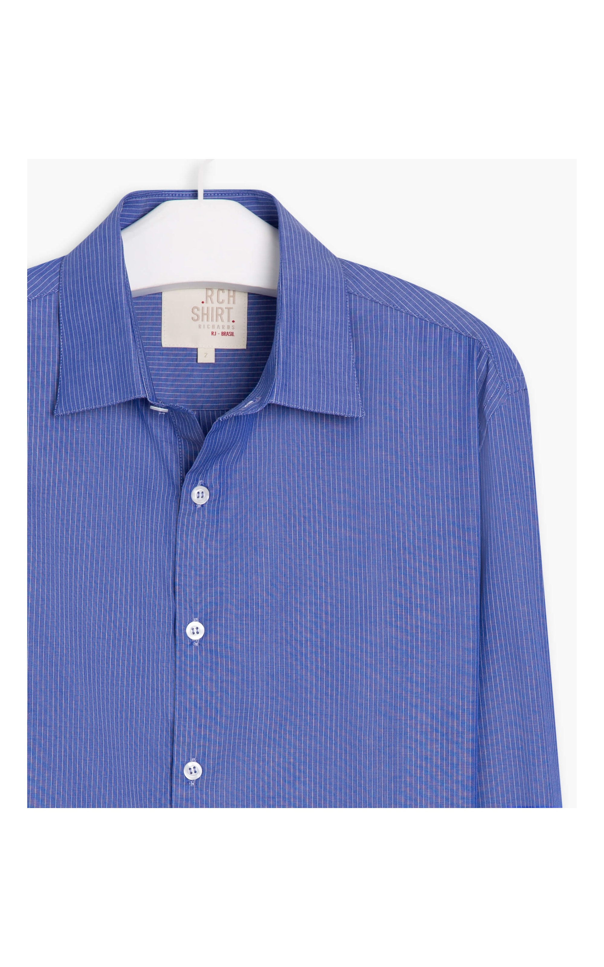 Camisa Luan Traveller Listrado Ml Azul Bic