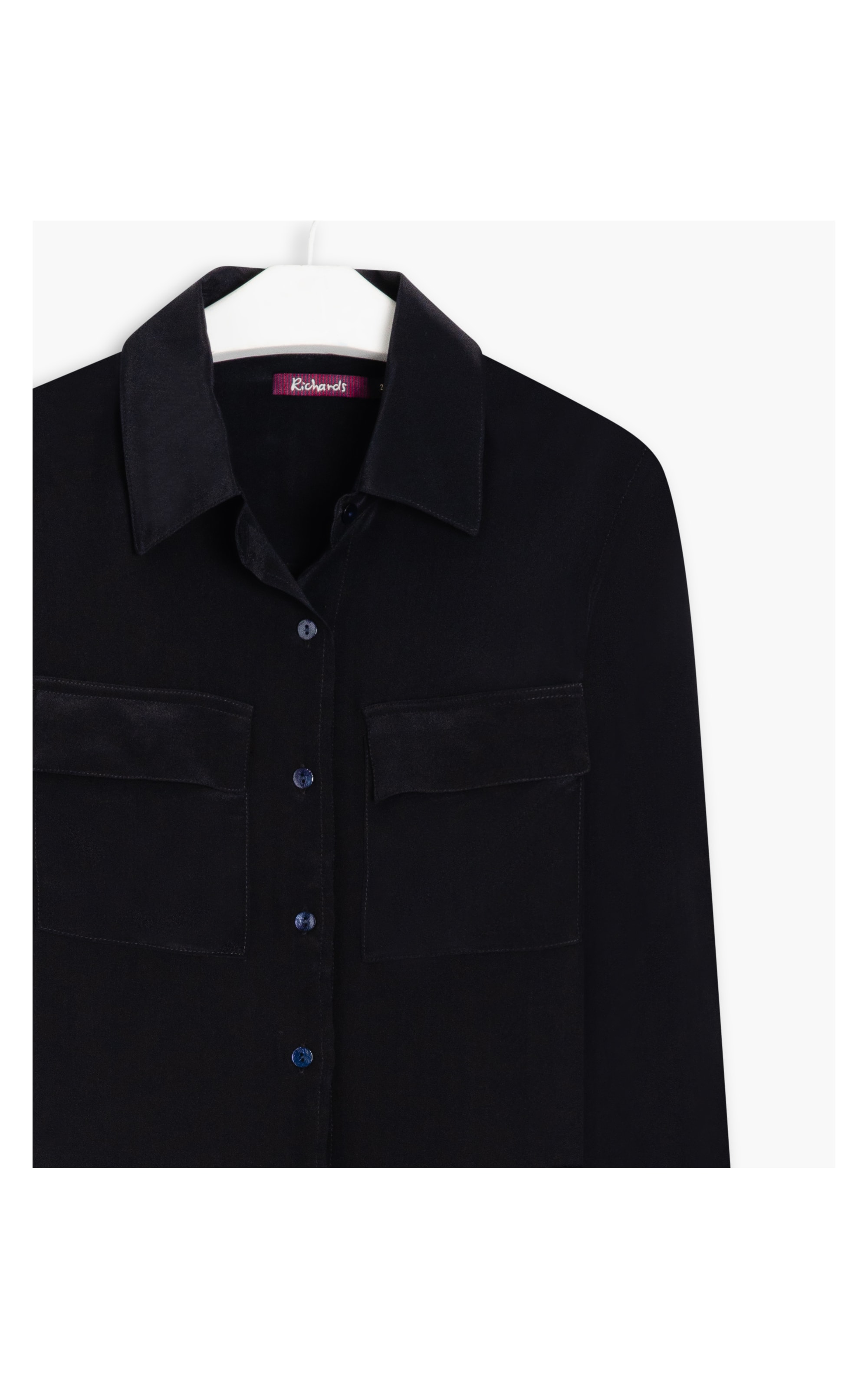Camisa Magnolia Seda Colors Preto
