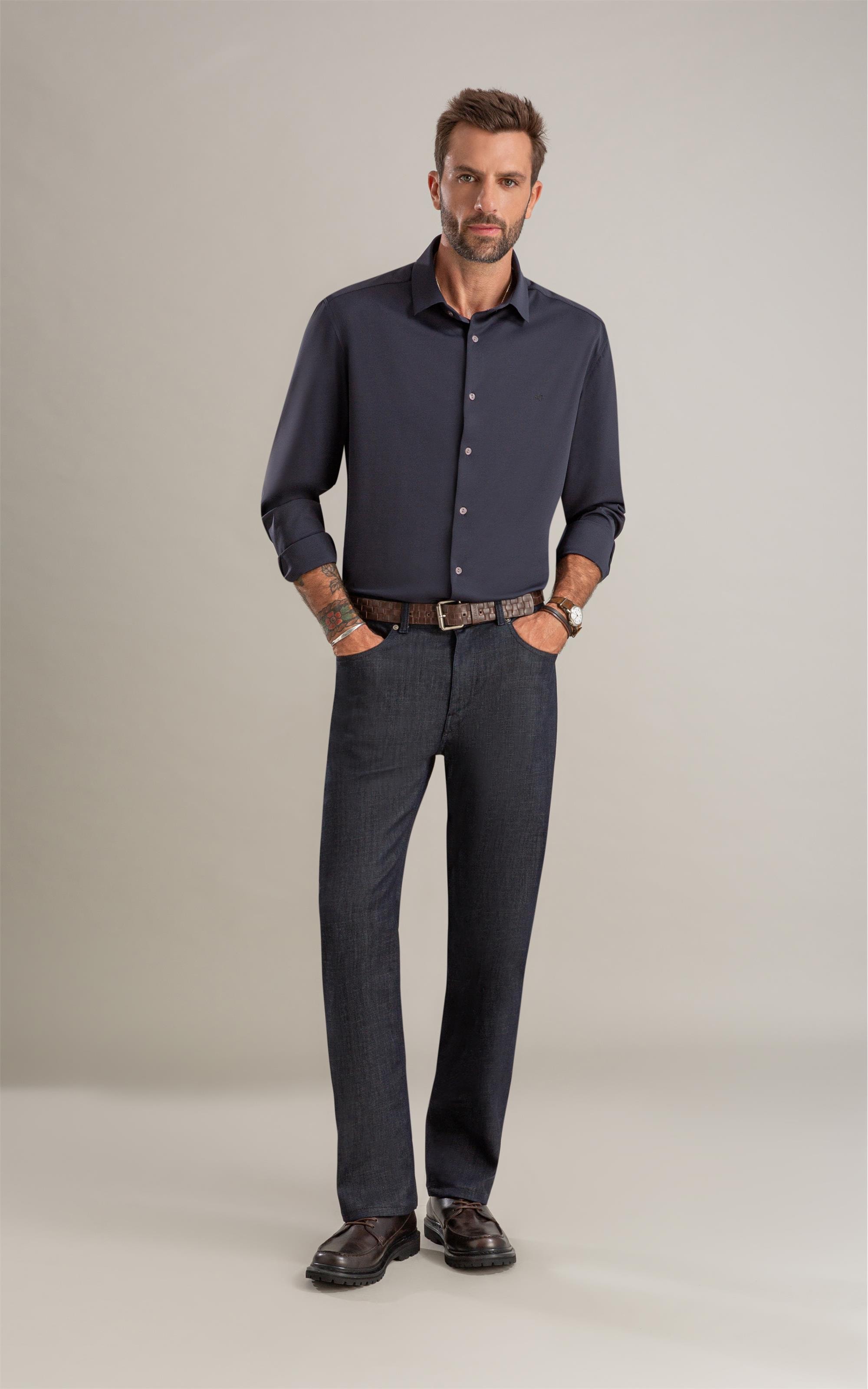 Camisa Malha Nylon Tech Dark Navy