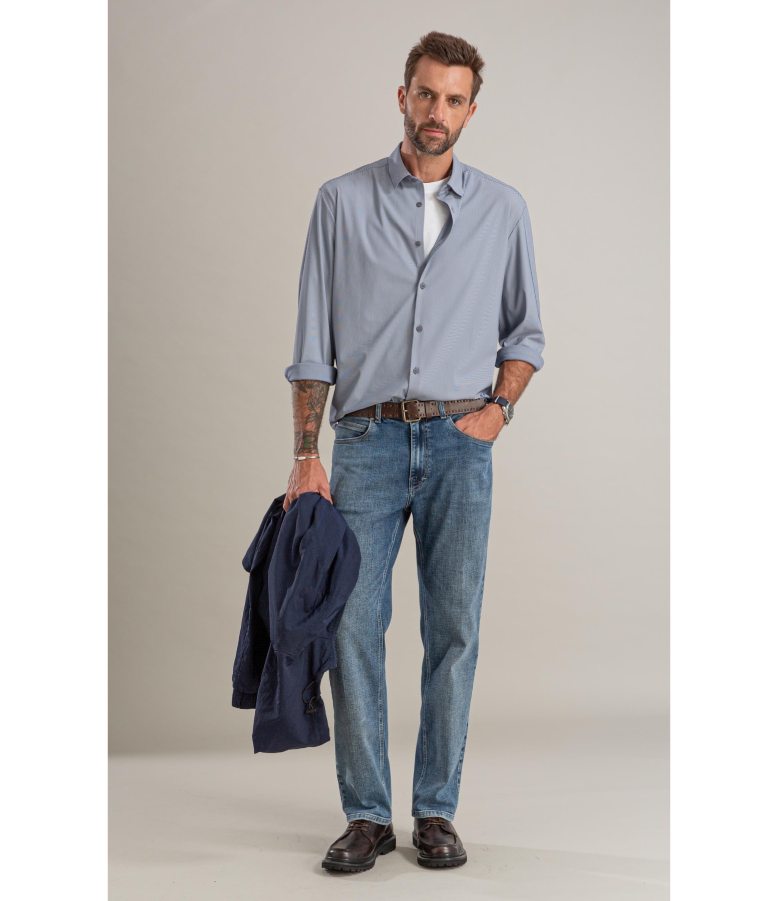 Camisa Malha Tech Ricardo Ml Marinho