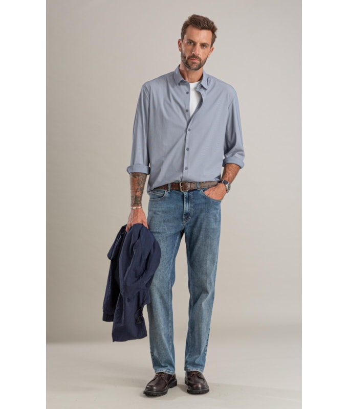 Camisa Malha Tech Ricardo Ml Marinho