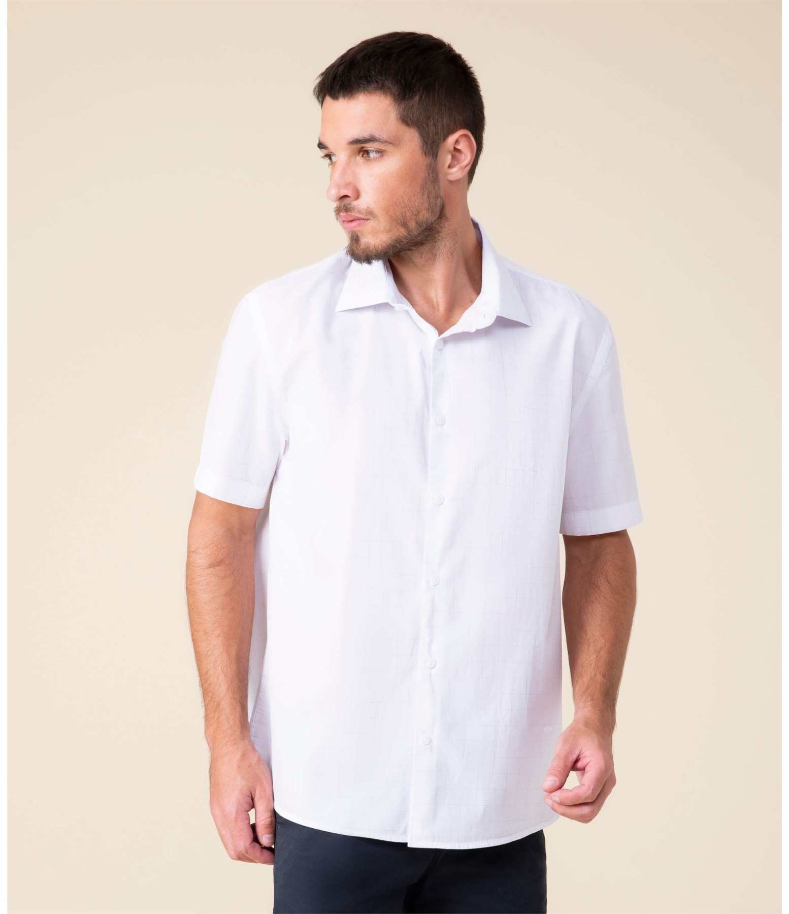 Camisa Manila Xadrez Mc Cinza Claro