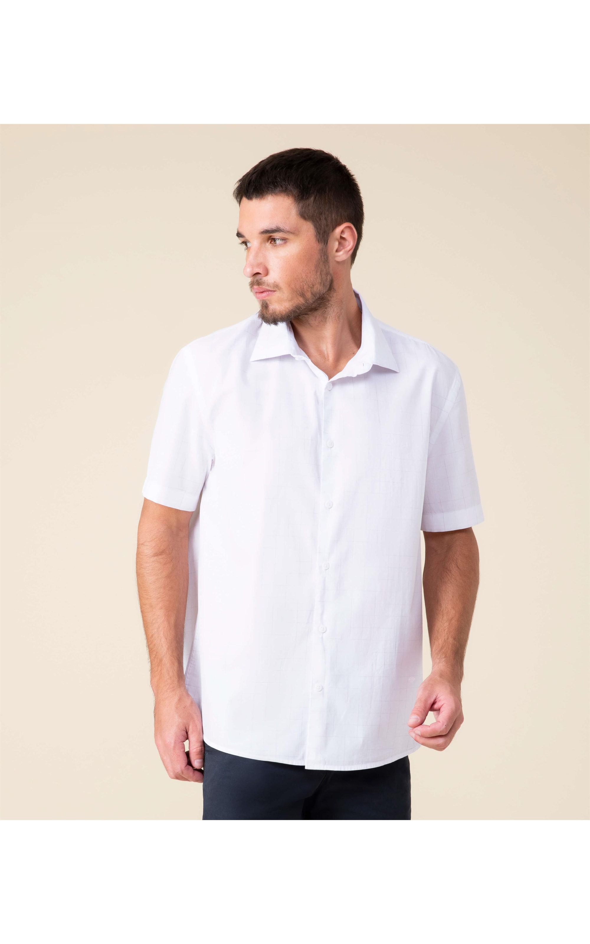 Camisa Manila Xadrez Mc Cinza Claro