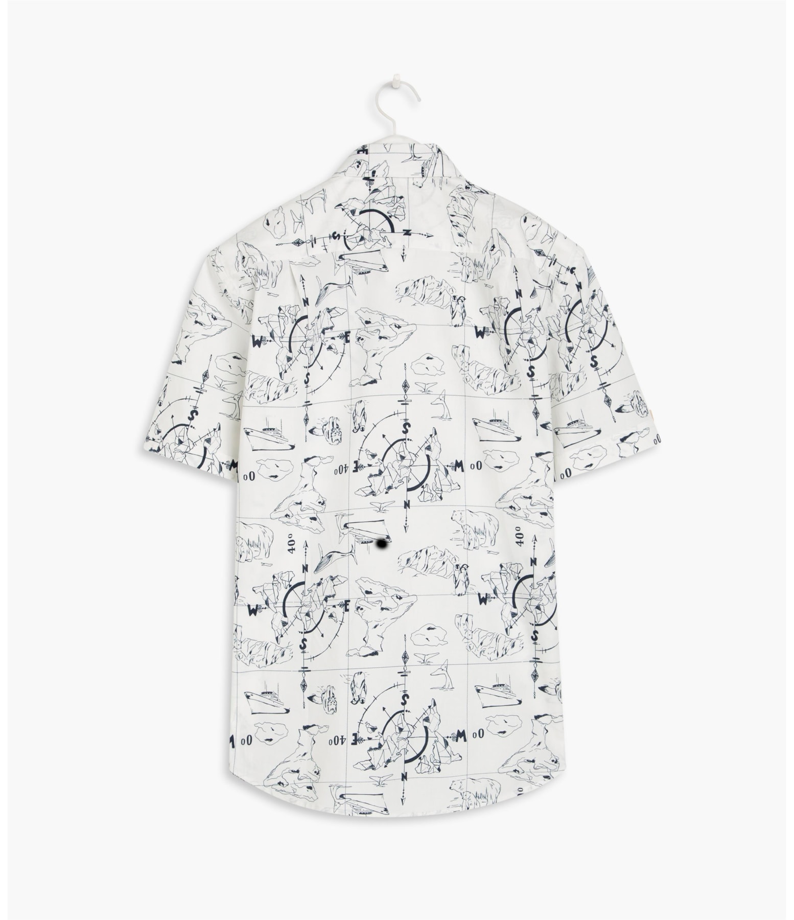 Camisa Mapas Estampada Mc Branco