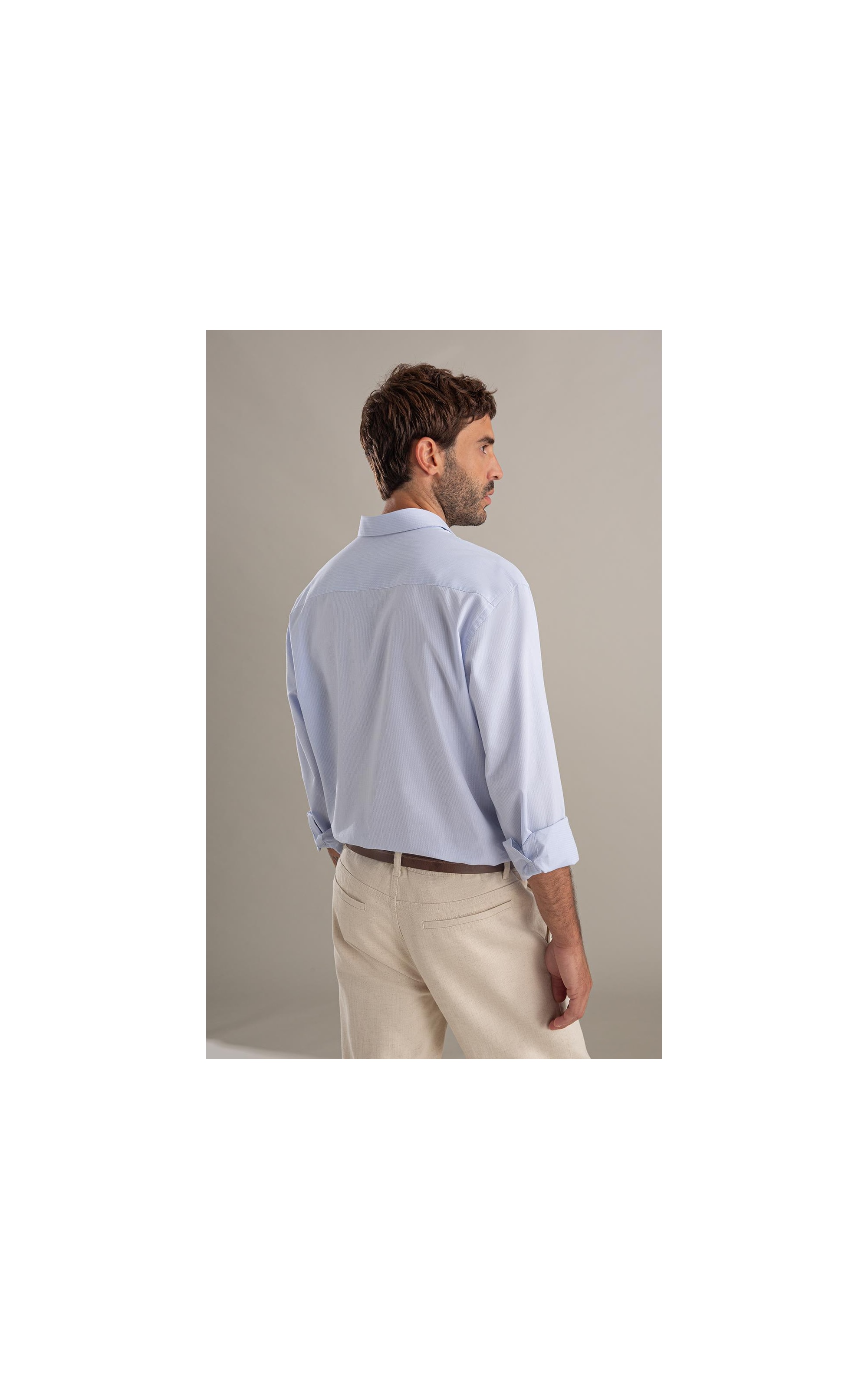 Camisa Maquineta Cristiano Ml Azul Pervante