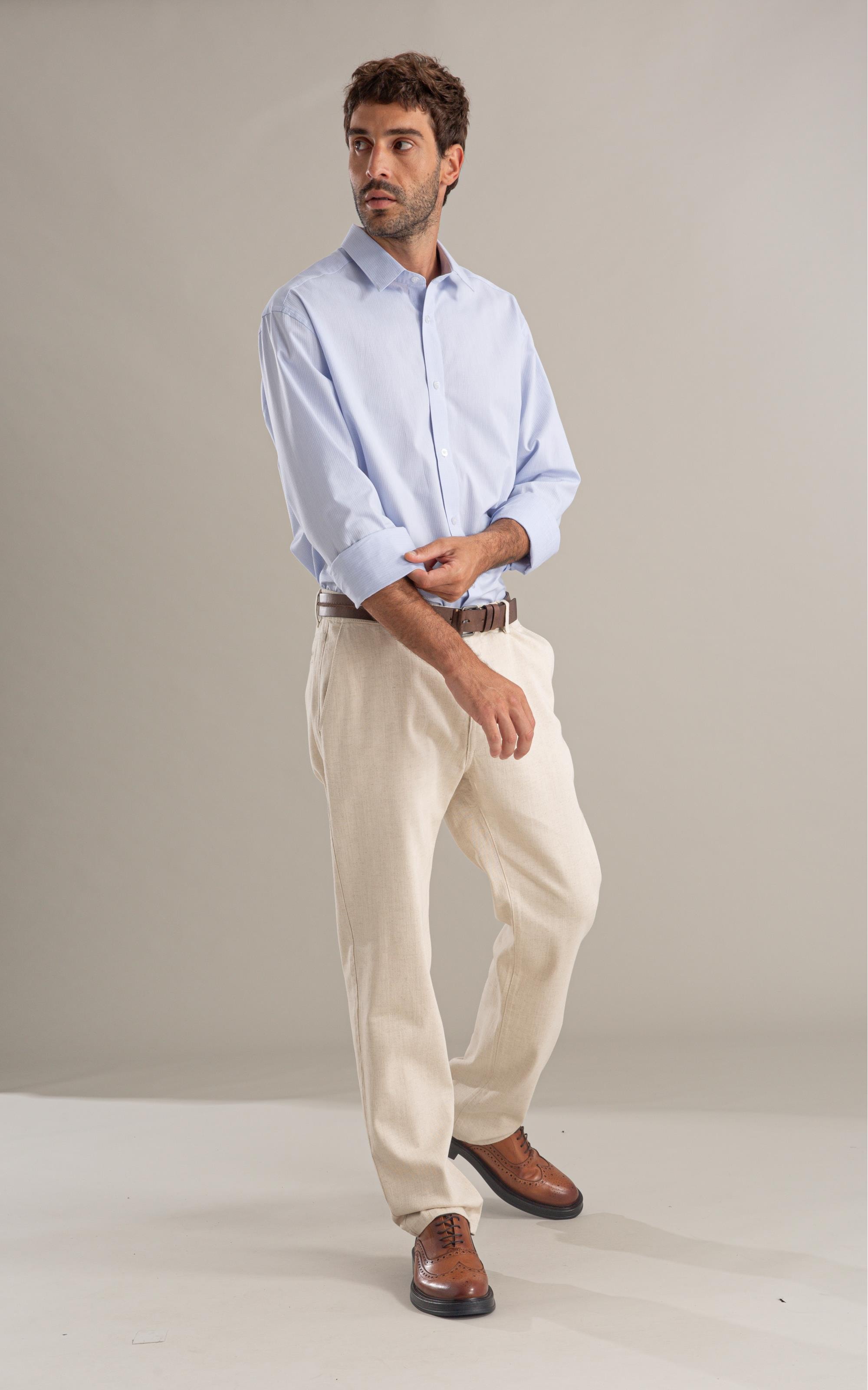 Camisa Maquineta Cristiano Ml Azul Pervante