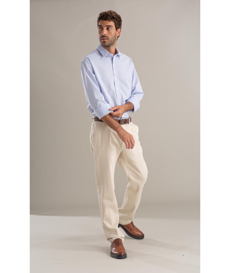 Camisa Maquineta Cristiano Ml Azul Pervante