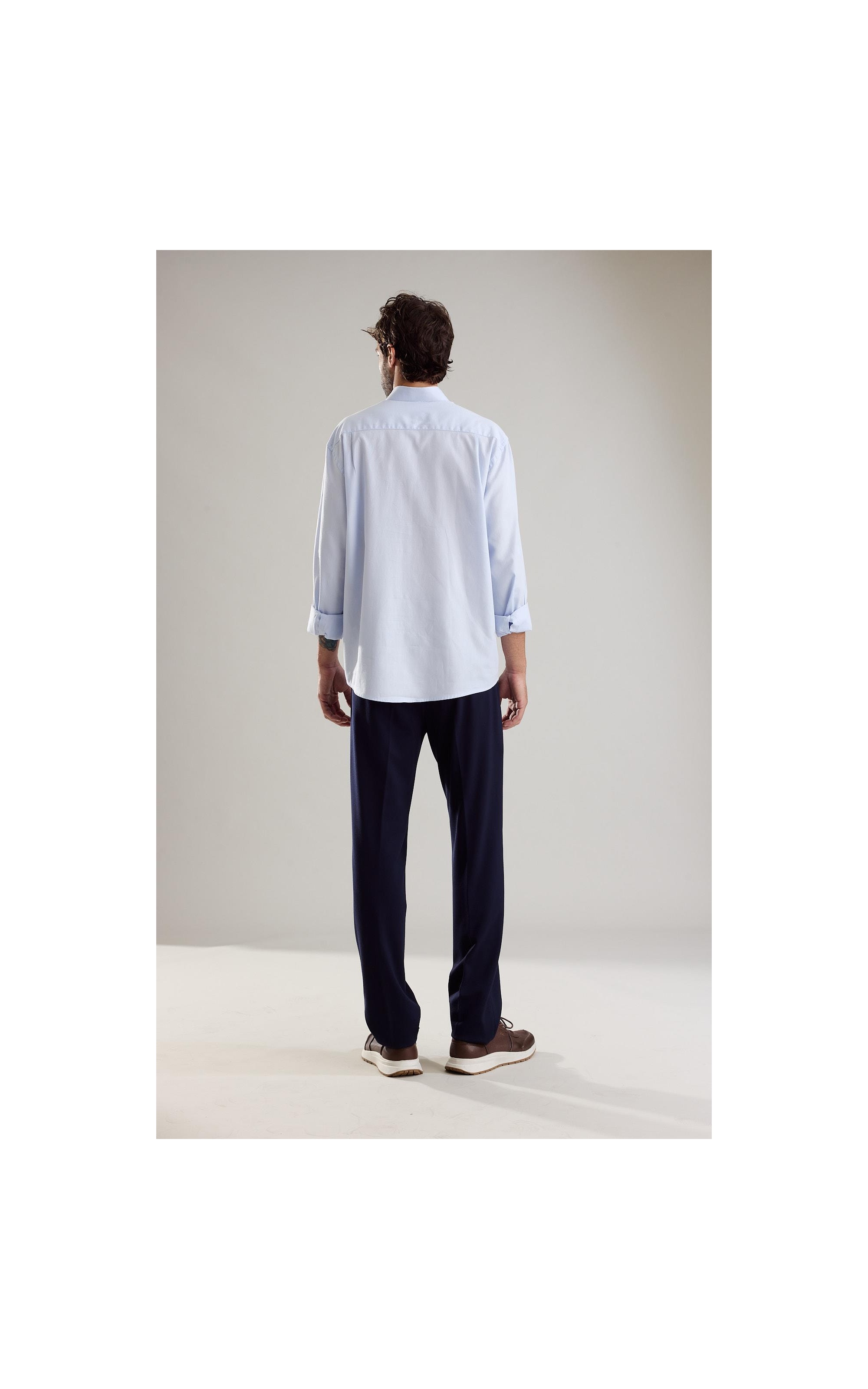 Camisa Maquineta Thales Ml Azul Claro