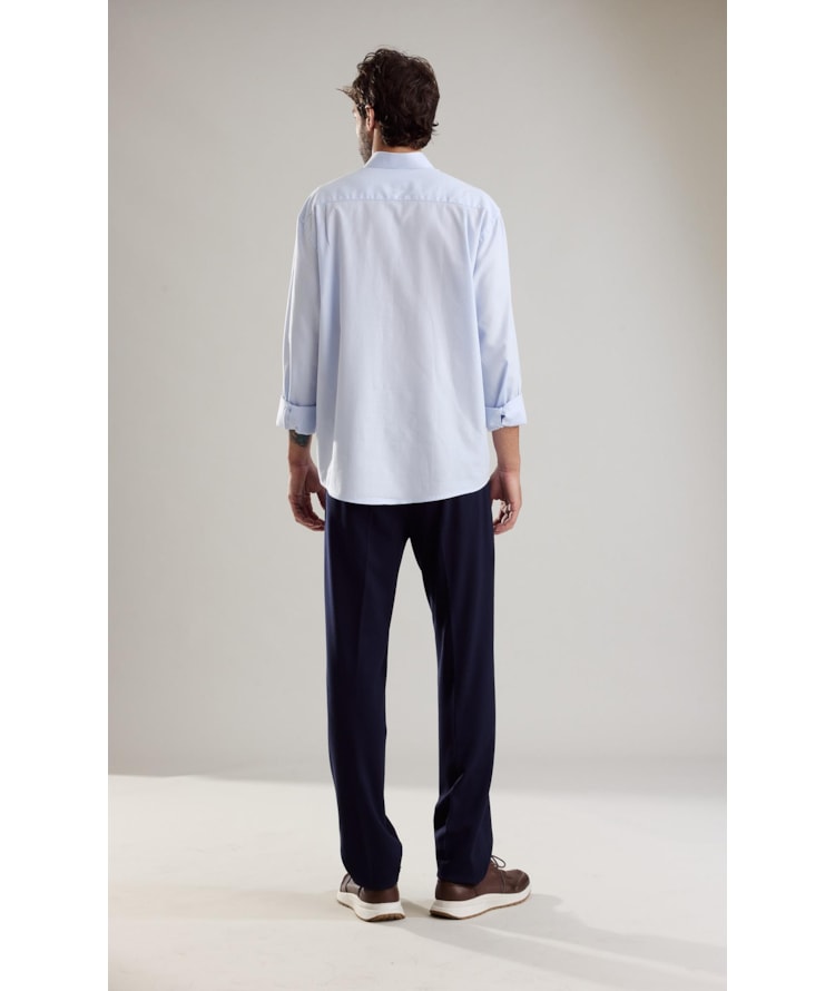 Camisa Maquineta Thales Ml Azul Claro