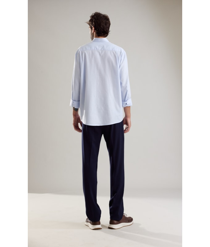 Camisa Maquineta Thales Ml Azul Claro