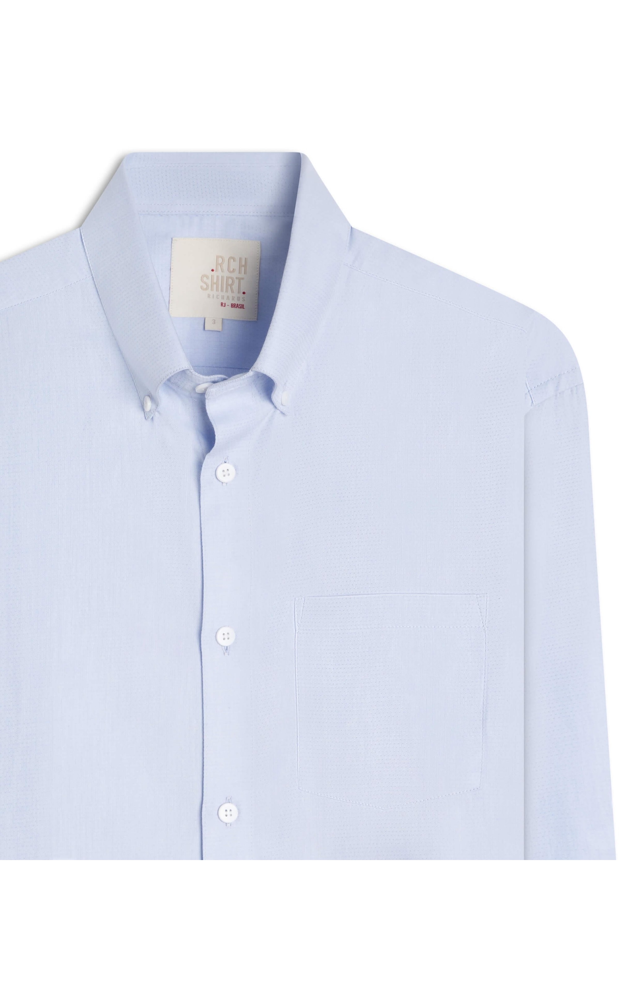 Camisa Maquineta Thales Ml Azul Claro