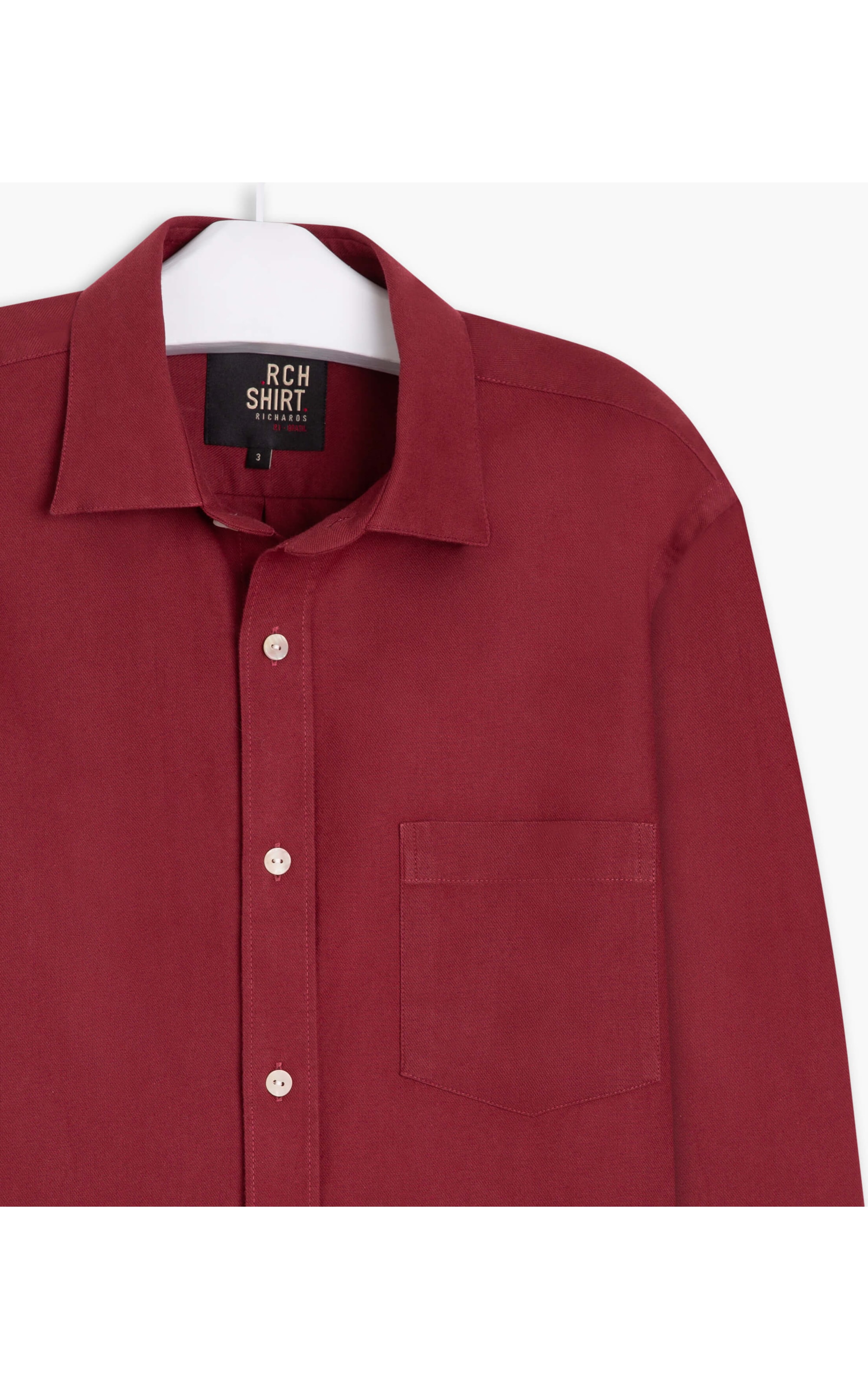 Camisa Mauro Flanela Lisa Ml Bordeaux