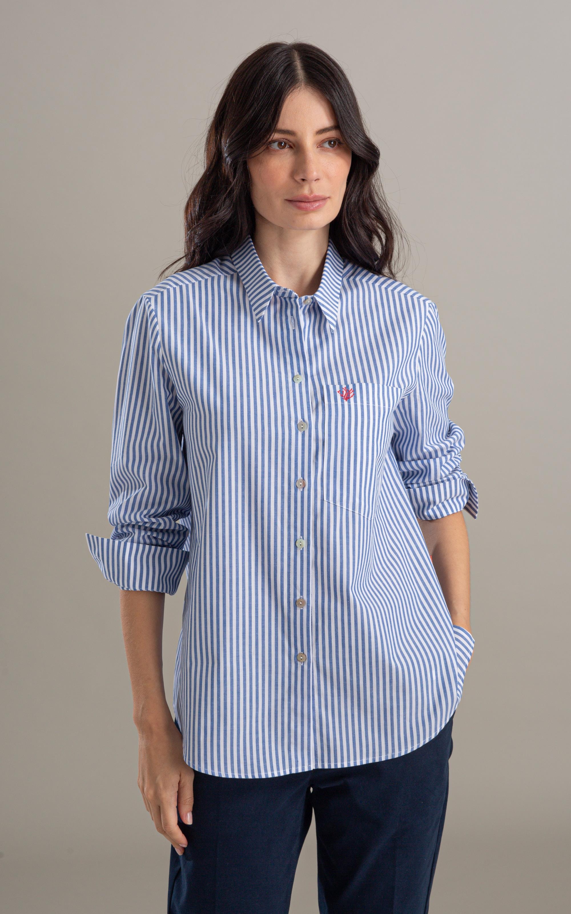 Camisa Miller Stripe Cotton Azul Bic