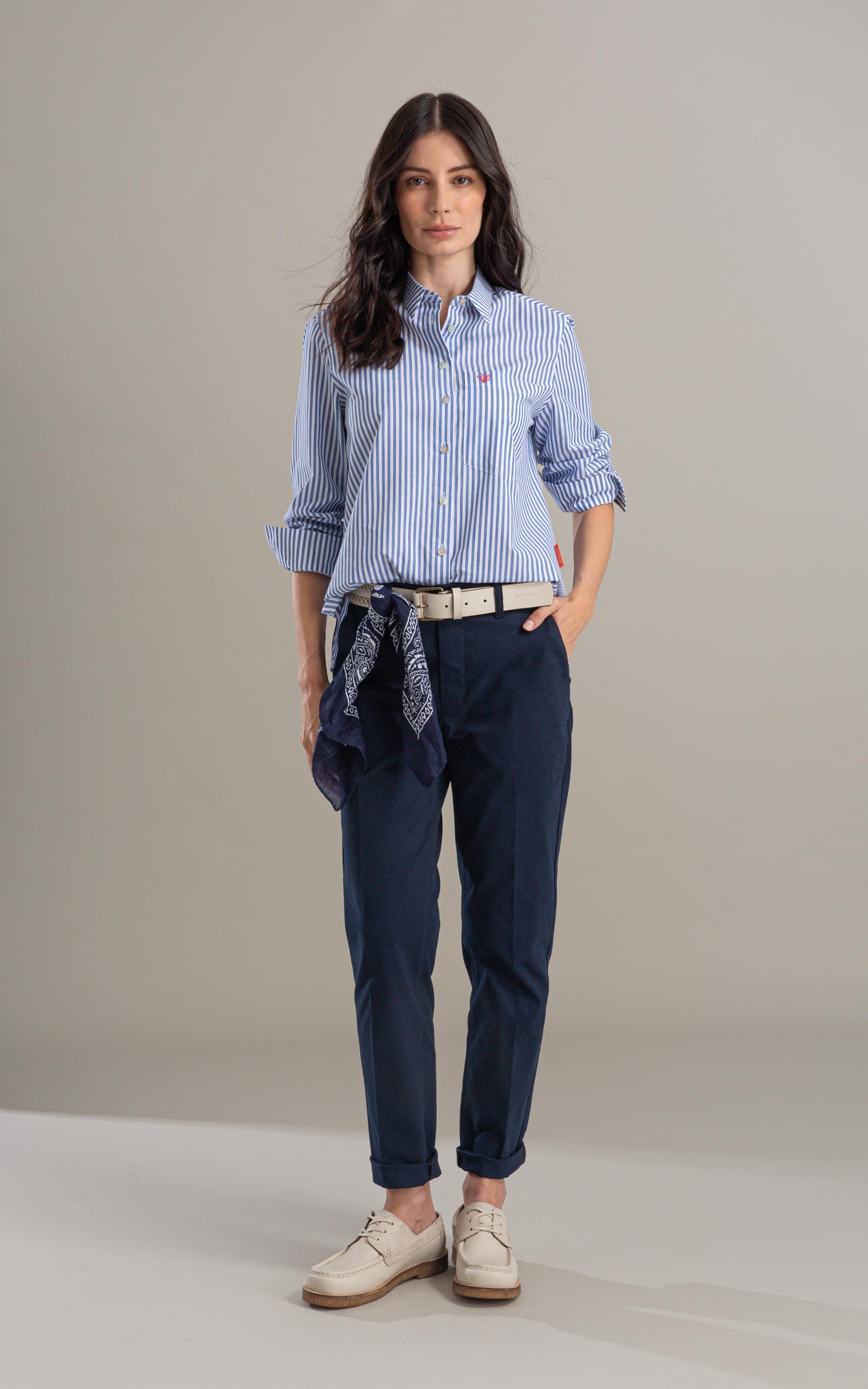 Camisa Miller Stripe Cotton Azul Bic