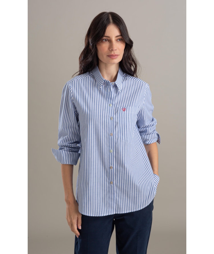 Camisa Miller Stripe Cotton Azul Bic