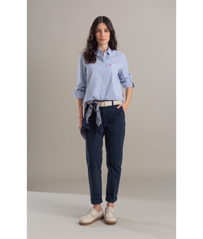 Camisa Miller Stripe Cotton Azul Bic