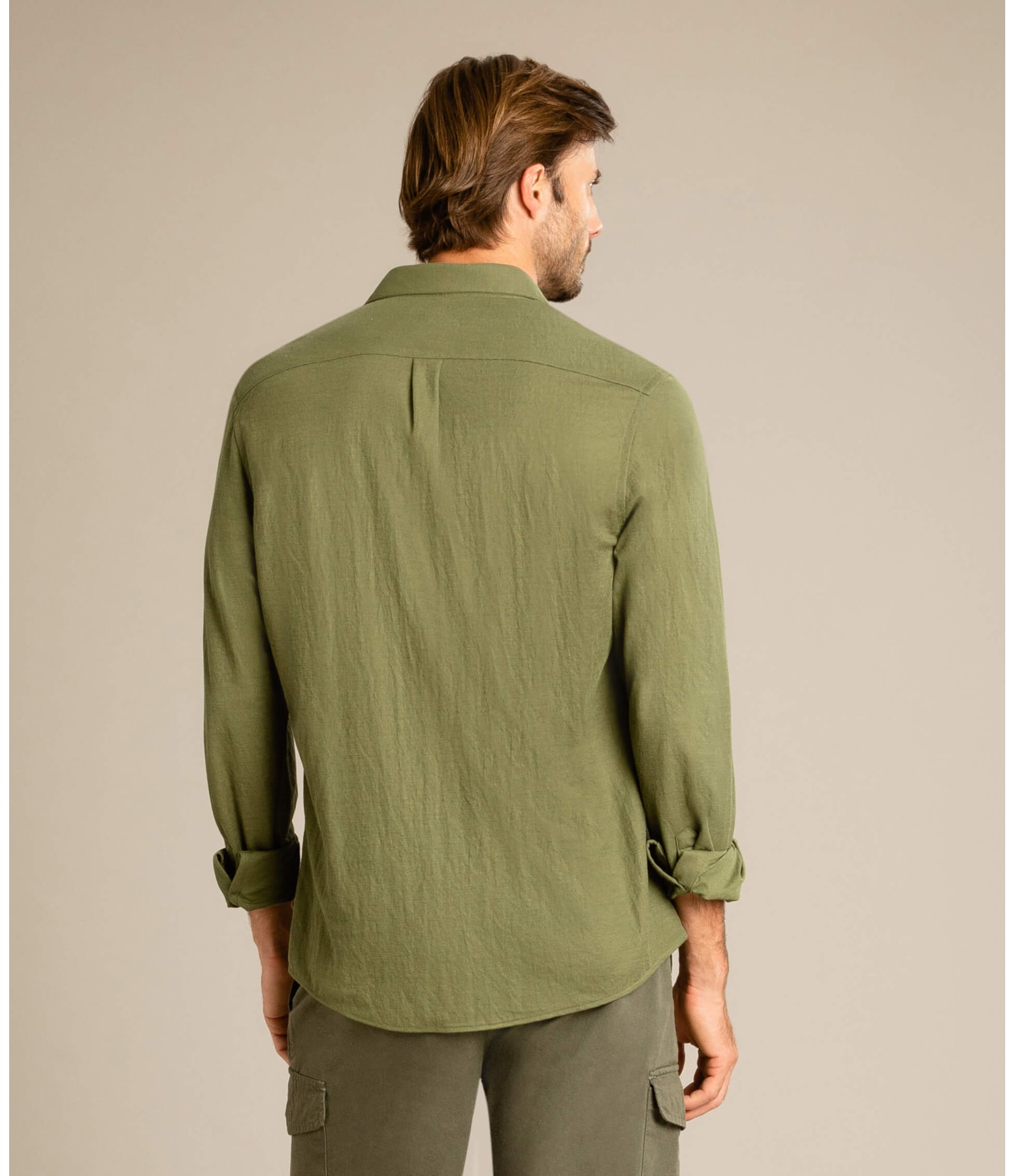 Camisa Ml Piquet Jake Verde Militar