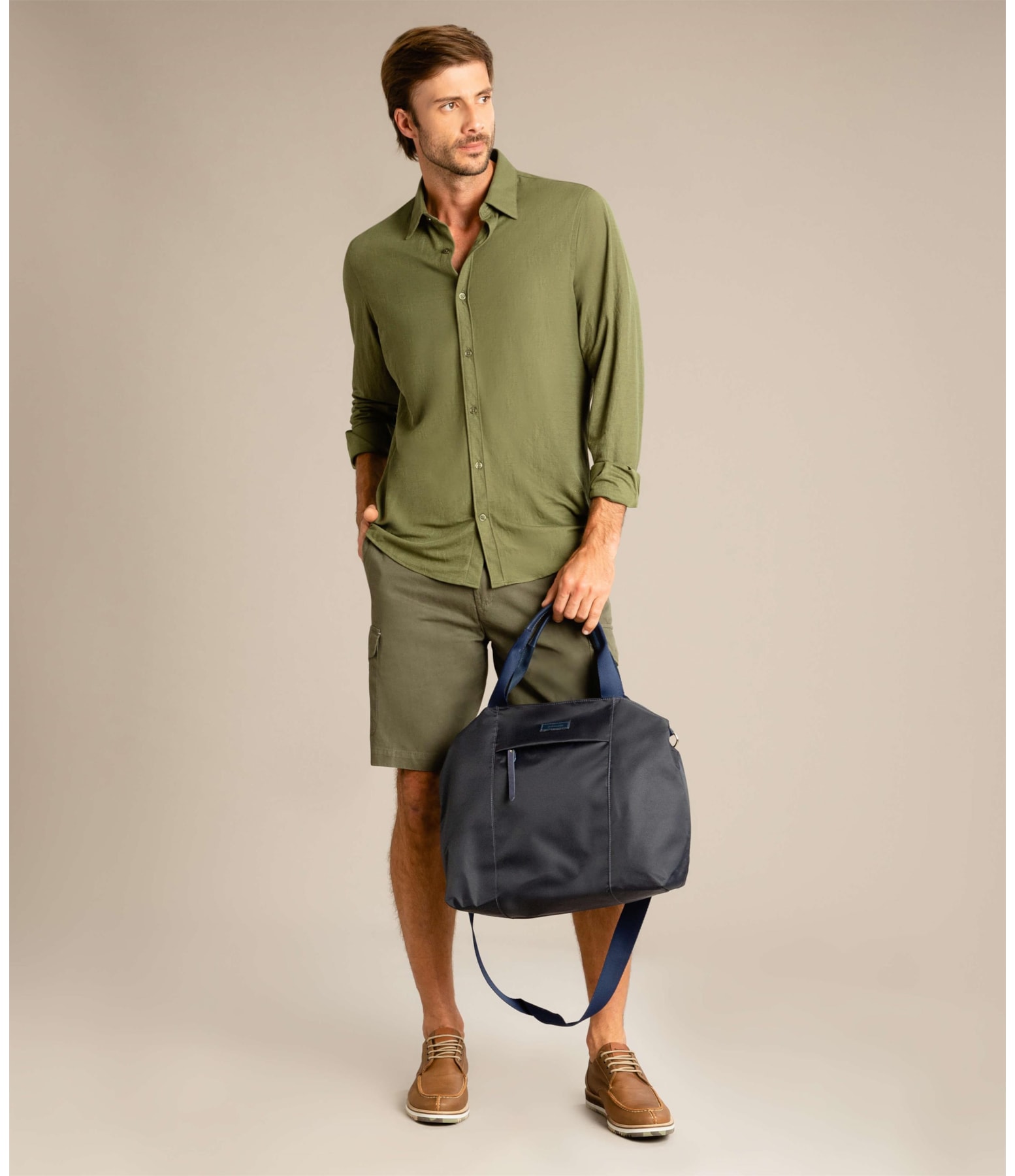 Camisa Ml Piquet Jake Verde Militar