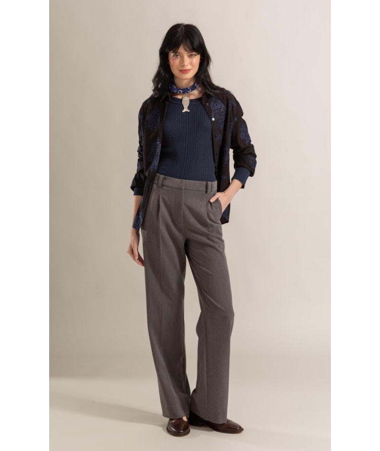 Camisa Mona Laise Catedral Preto