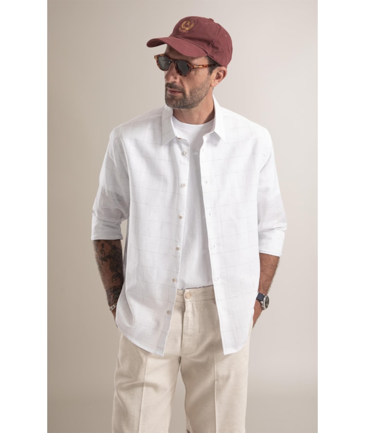 Camisa Mônaco Xadrez Caqui