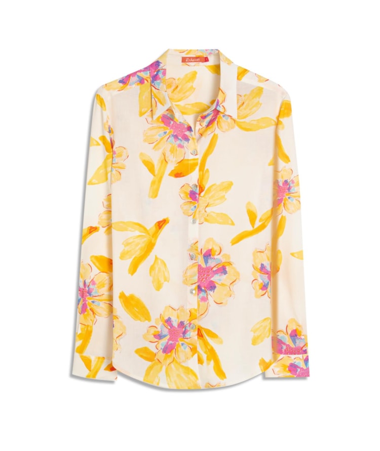 Camisa Nina Art Flower Branco